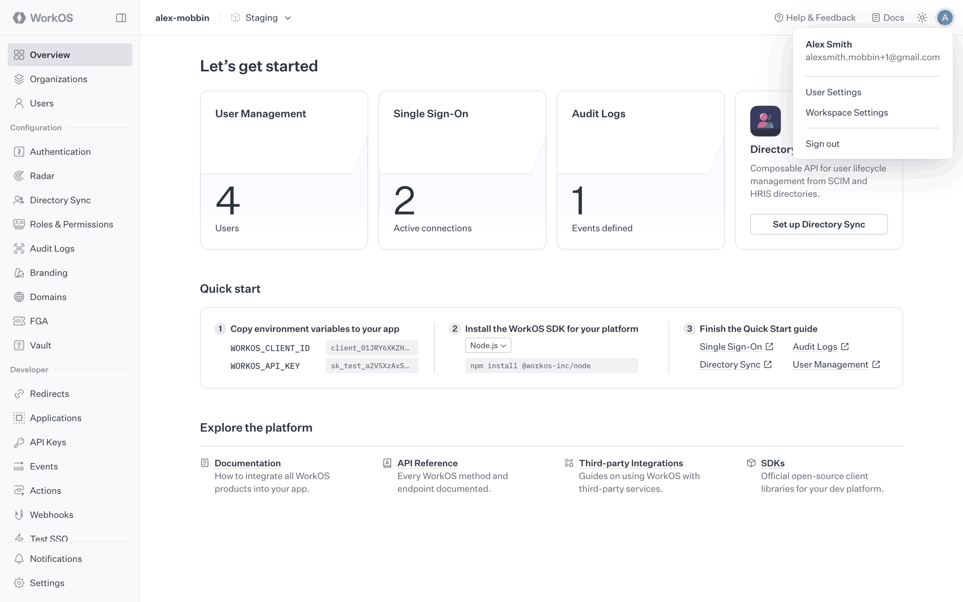 WorkOS Web UI screenshot 14