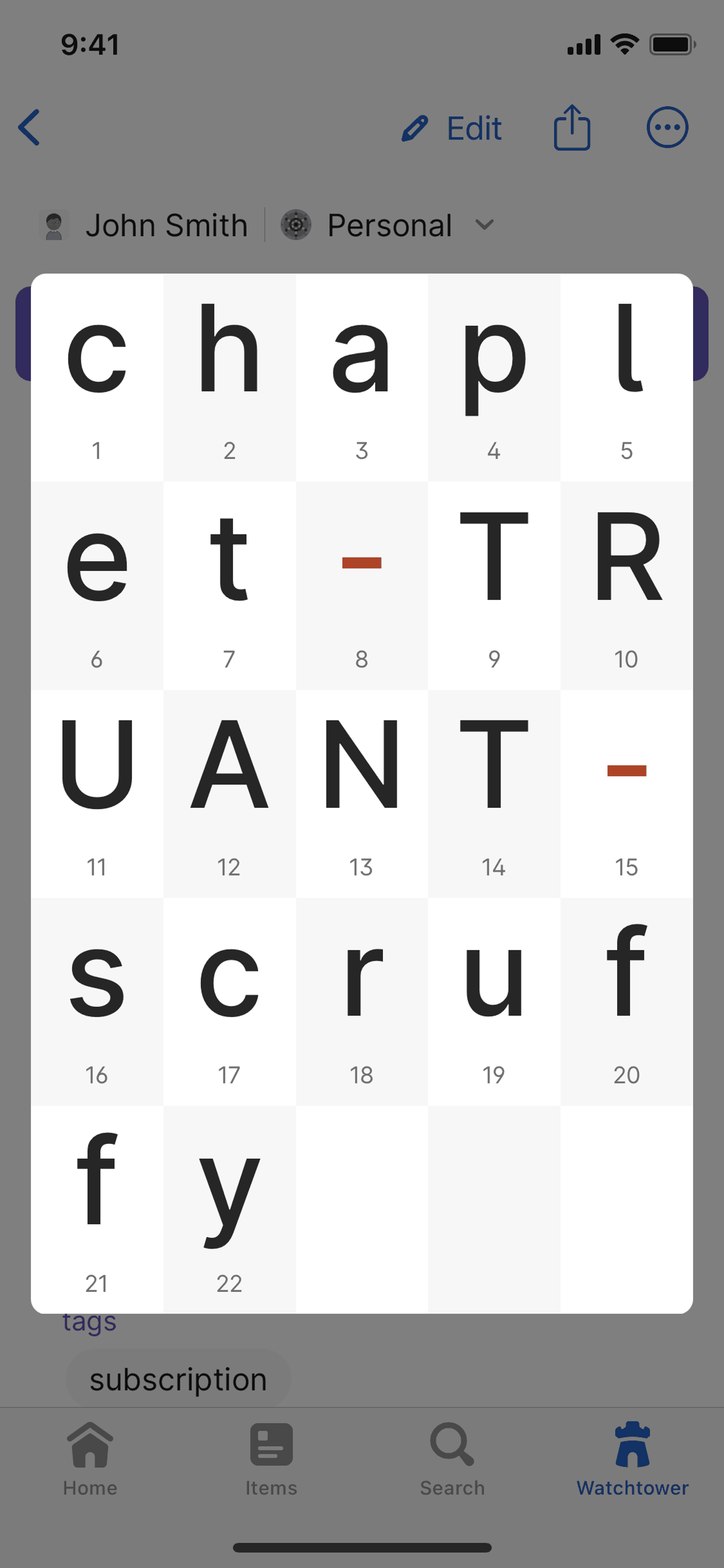 1Password iOS UI screenshot 22