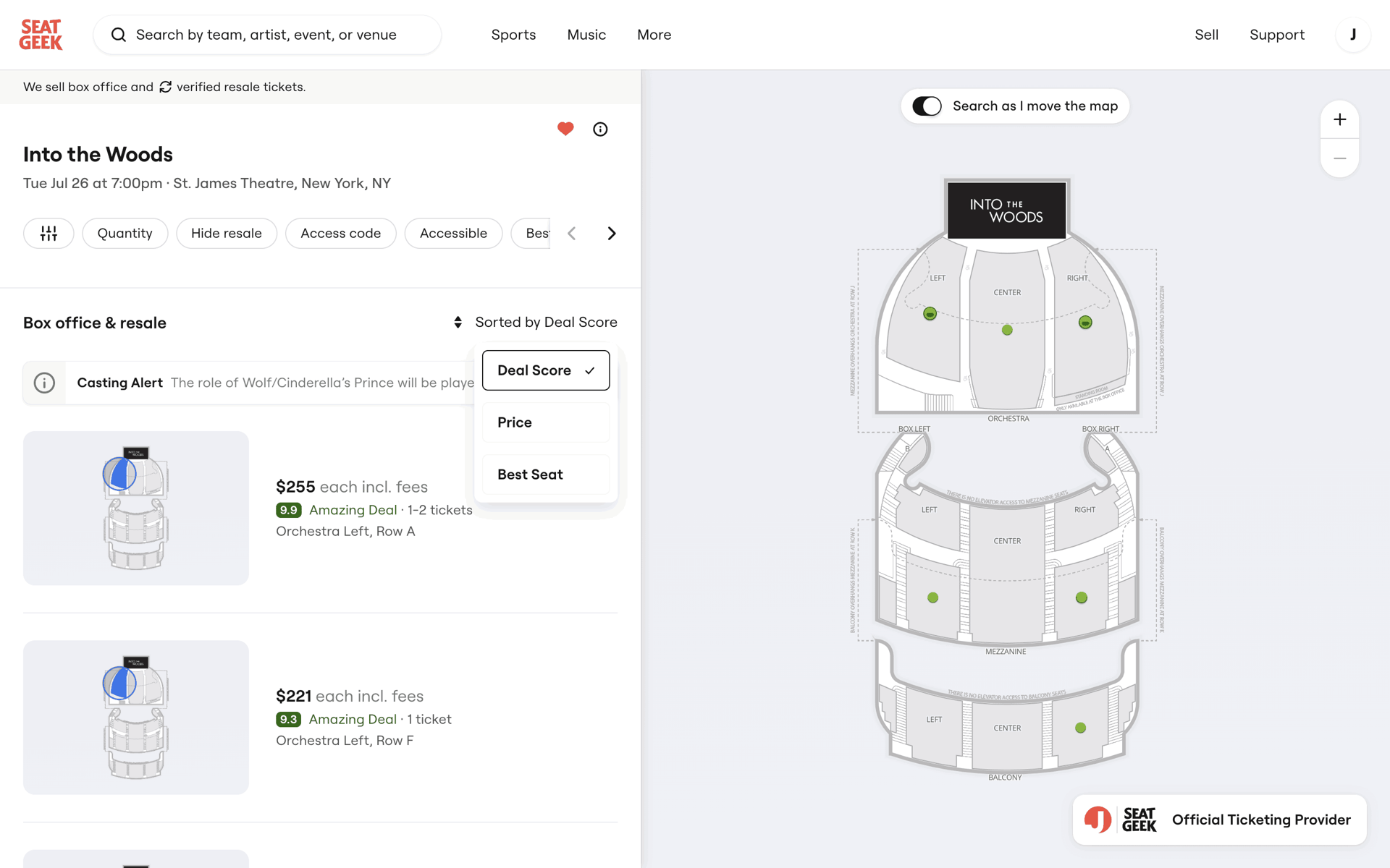 SeatGeek Web UI screenshot 9