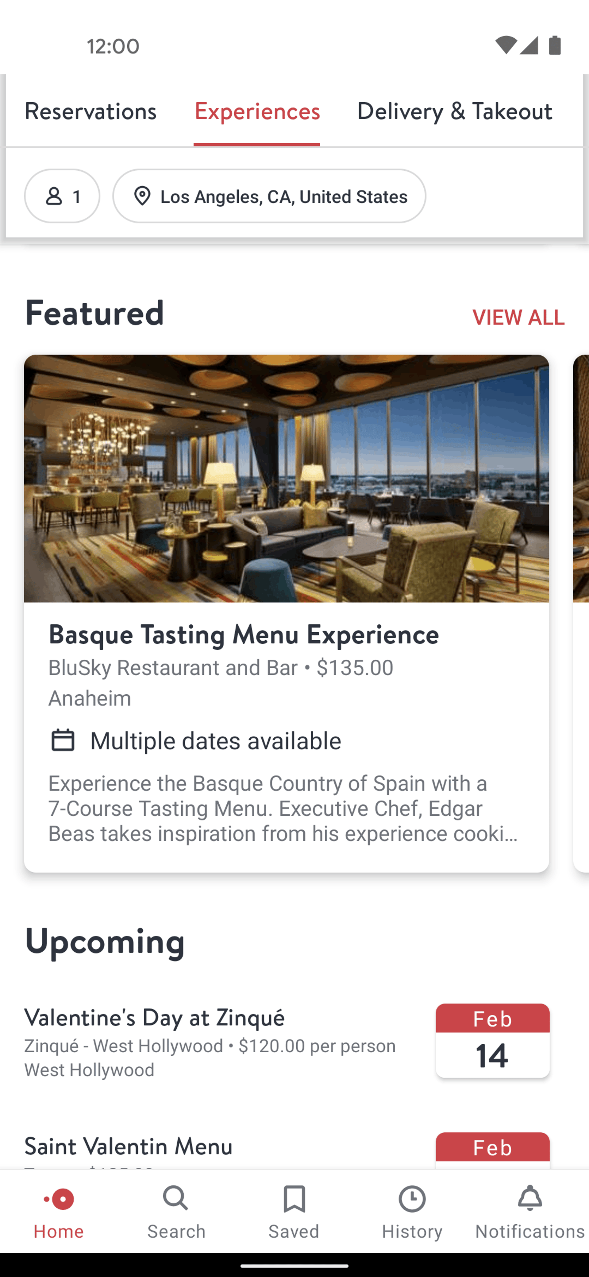 OpenTable Android UI screenshot 13