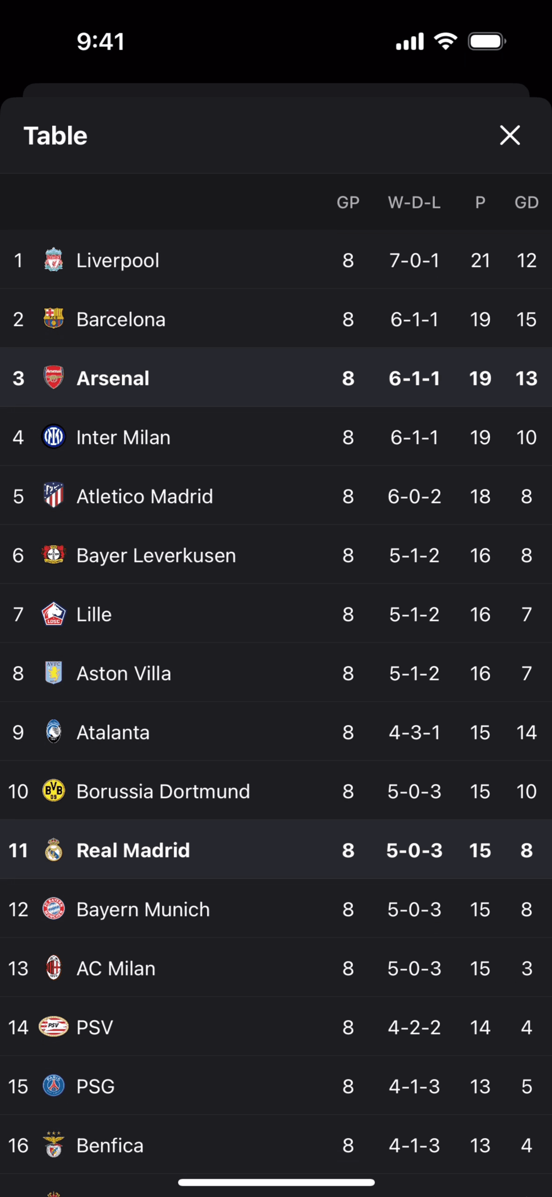 theScore iOS UI screenshot 22