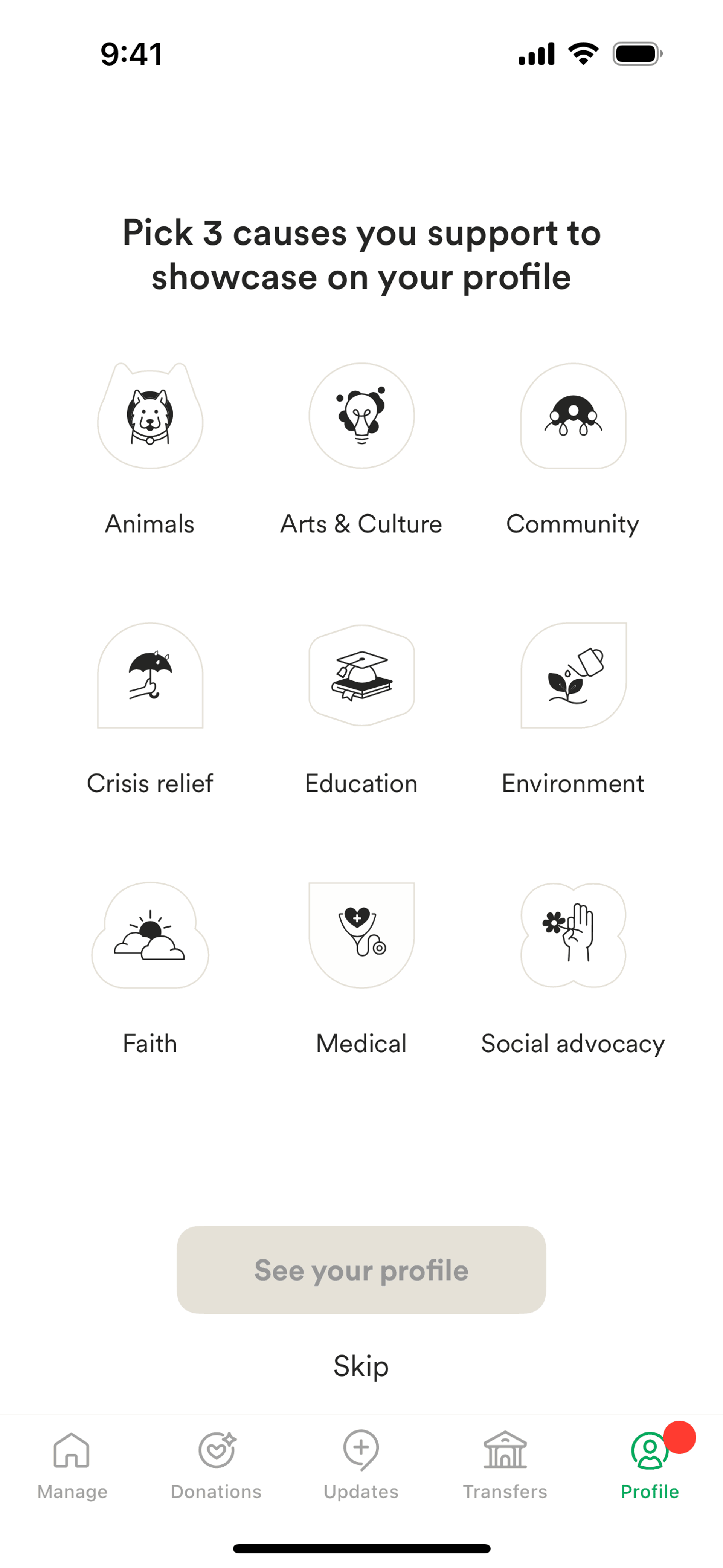 GoFundMe iOS UI screenshot 2