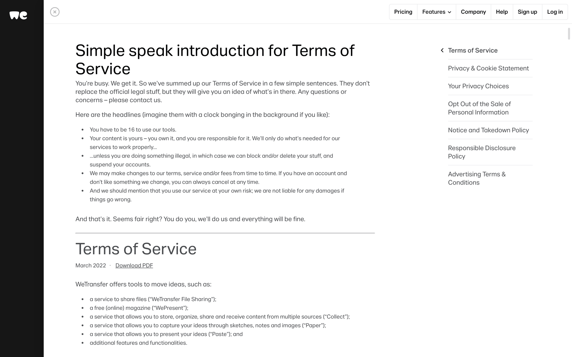WeTransfer Web UI screenshot 4