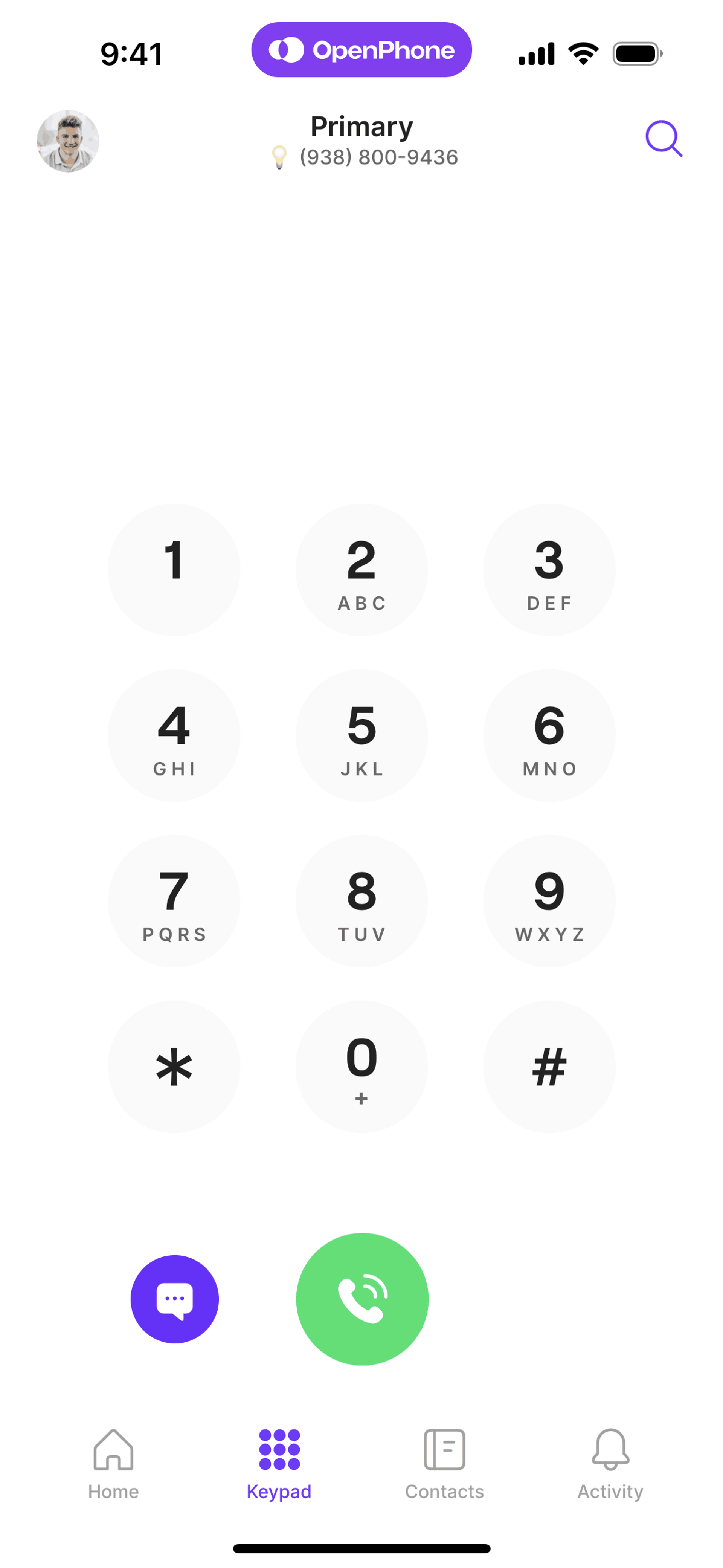 OpenPhone iOS UI screenshot 3