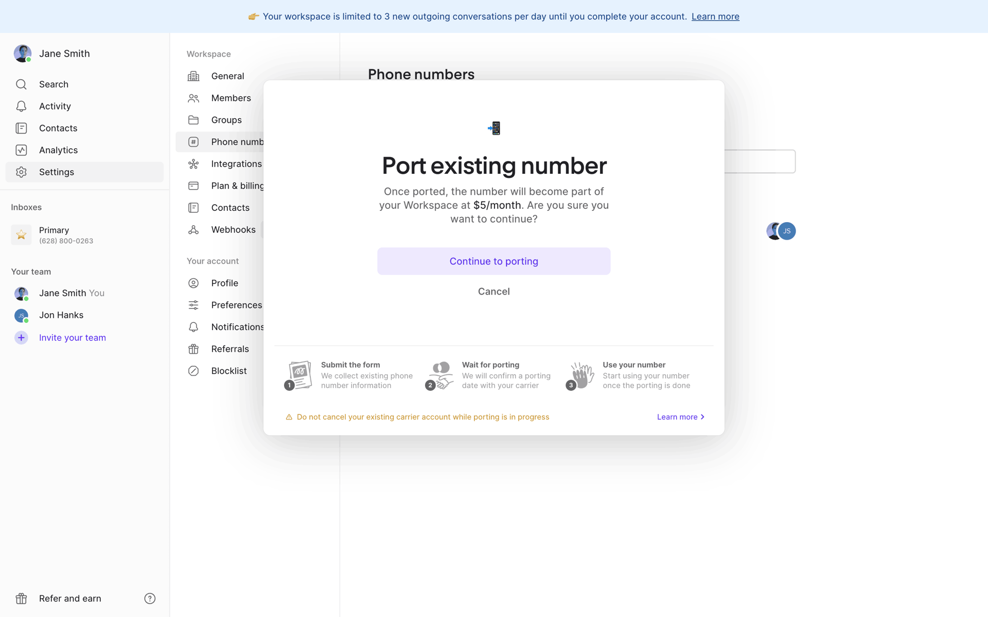 OpenPhone Web UI screenshot 24