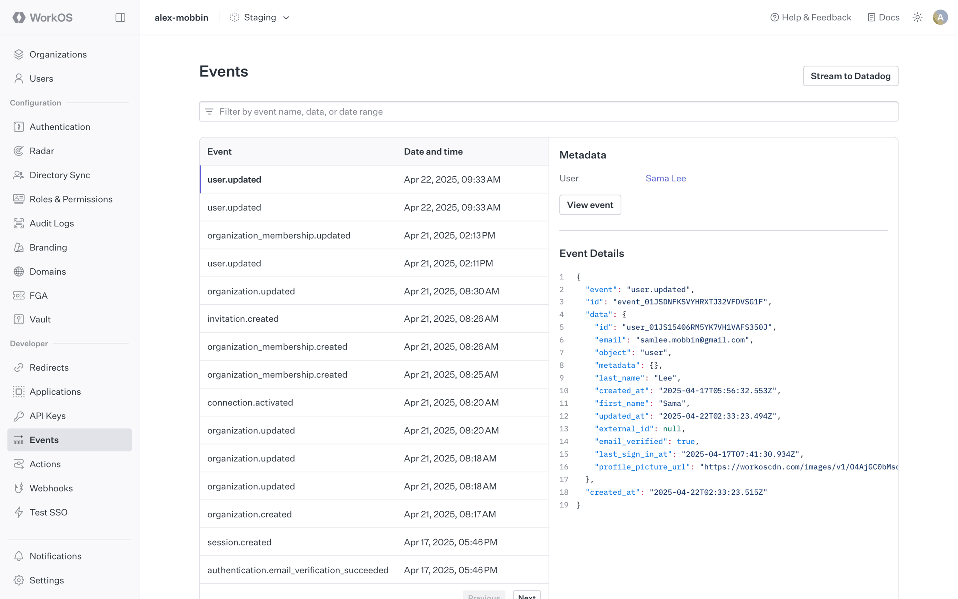 WorkOS Web UI screenshot 20