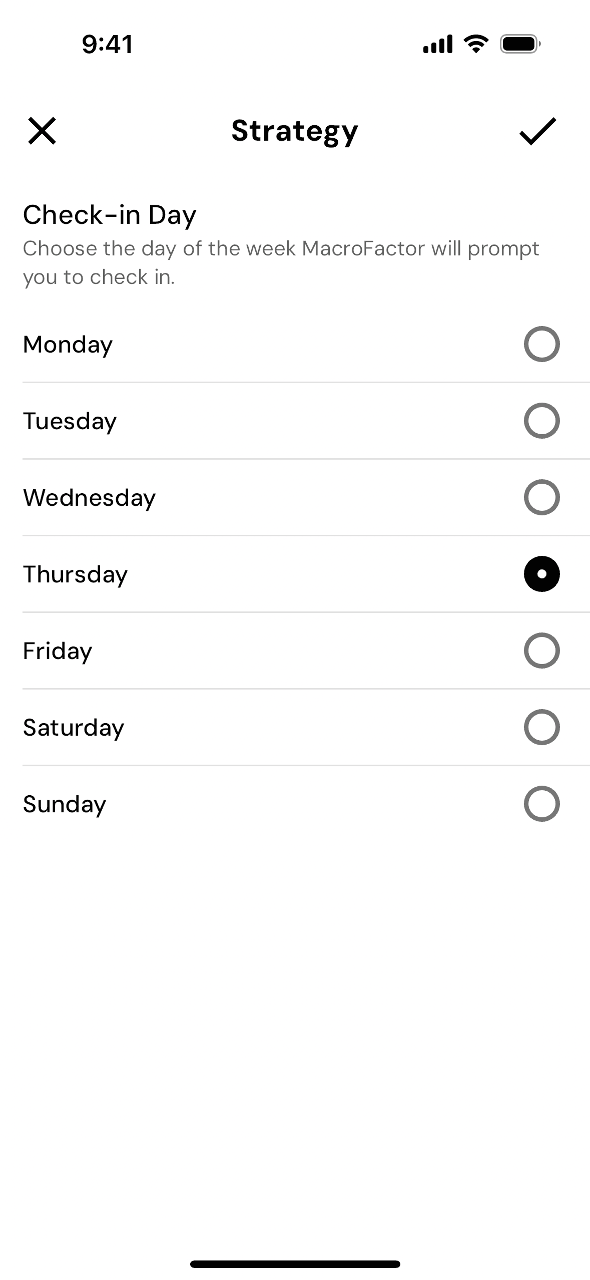 MacroFactor iOS UI screenshot 4
