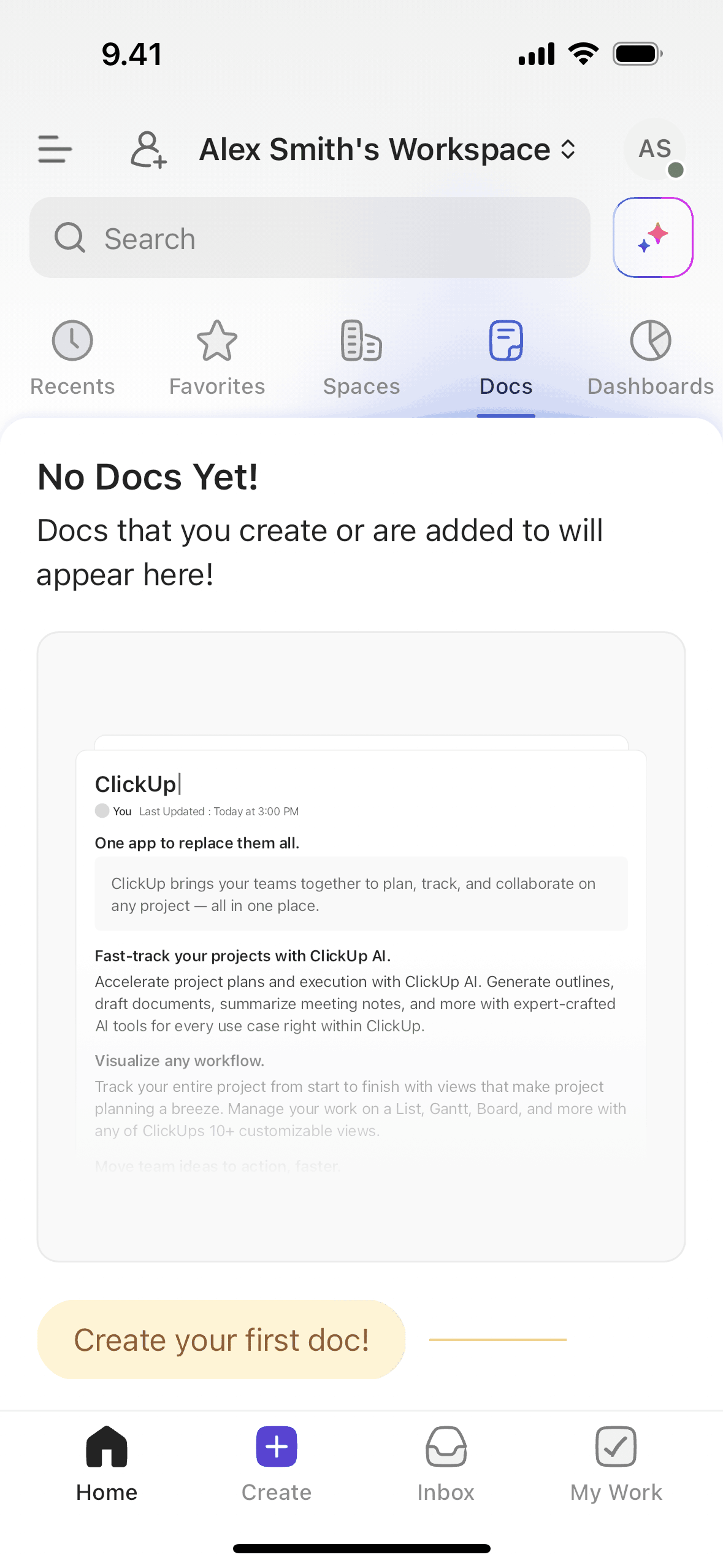 ClickUp iOS UI screenshot 6
