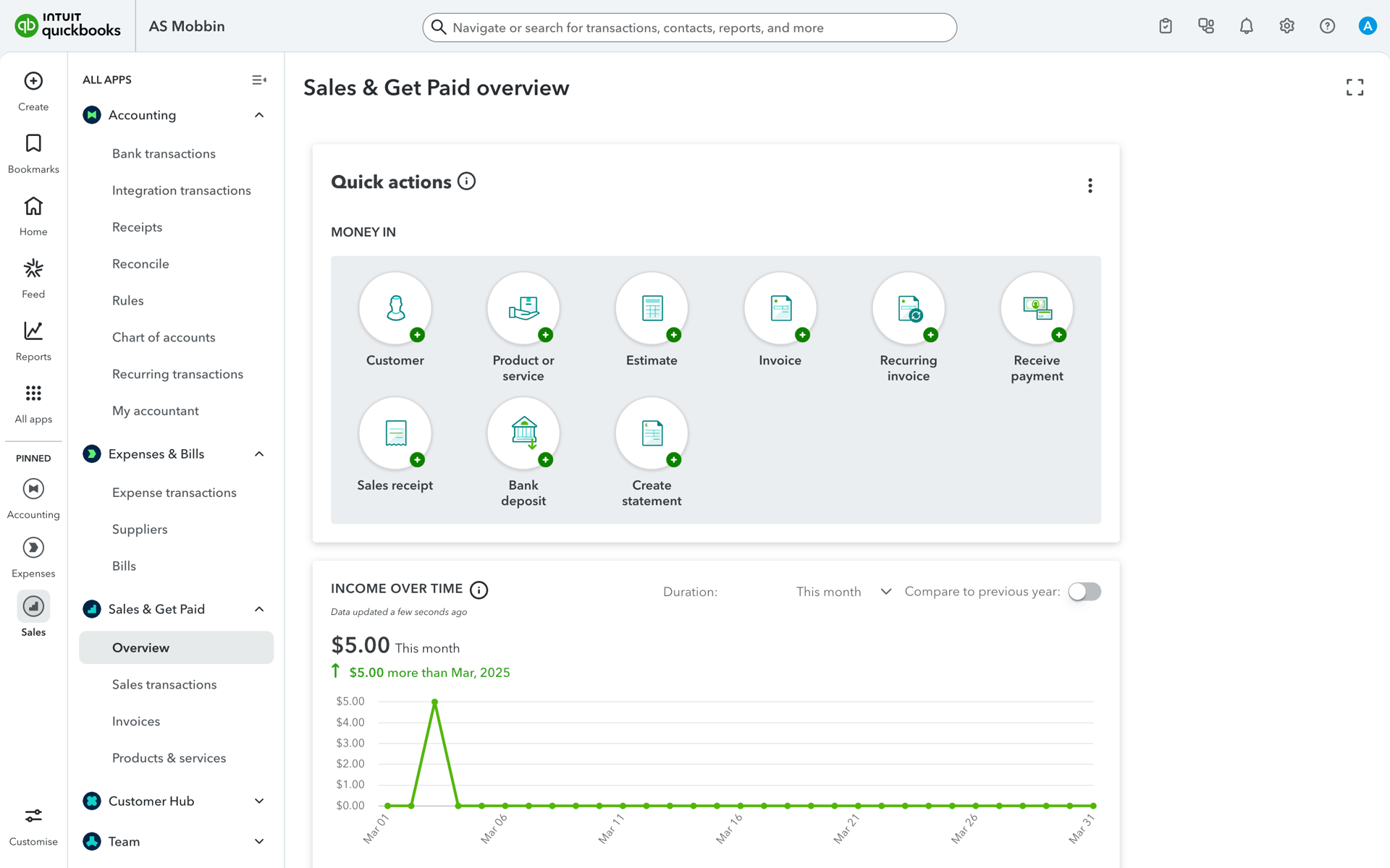 QuickBooks Web UI screenshot 11