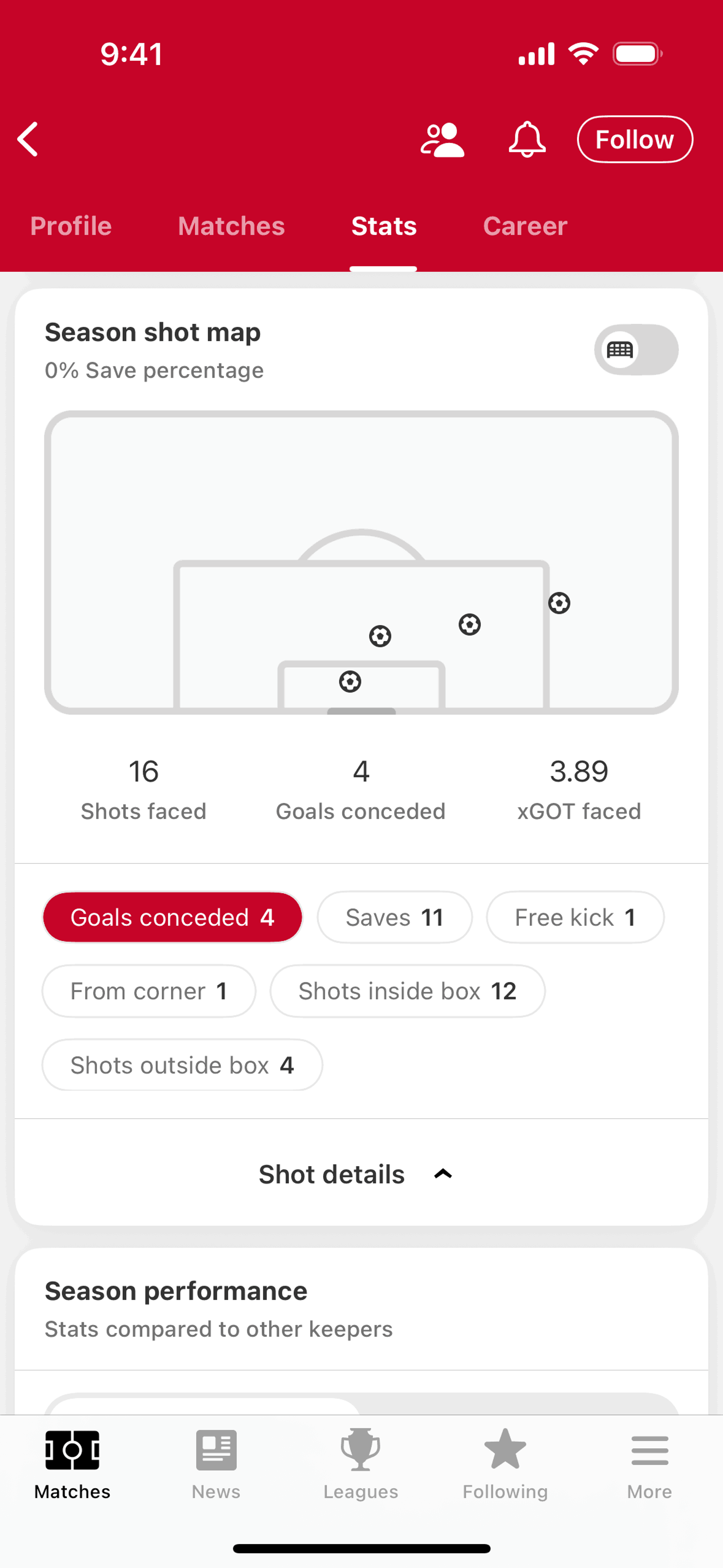 FotMob iOS UI screenshot 15