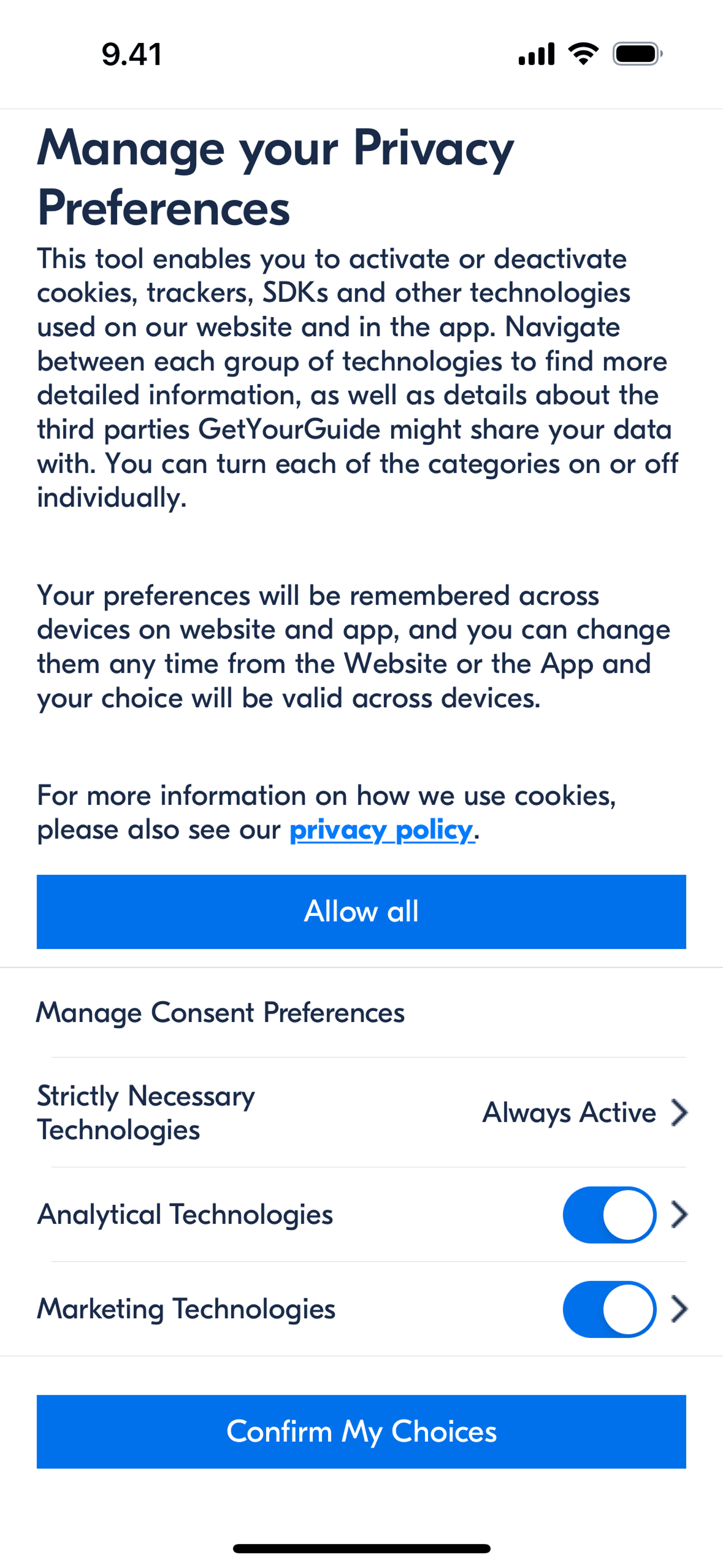 GetYourGuide iOS UI screenshot 21