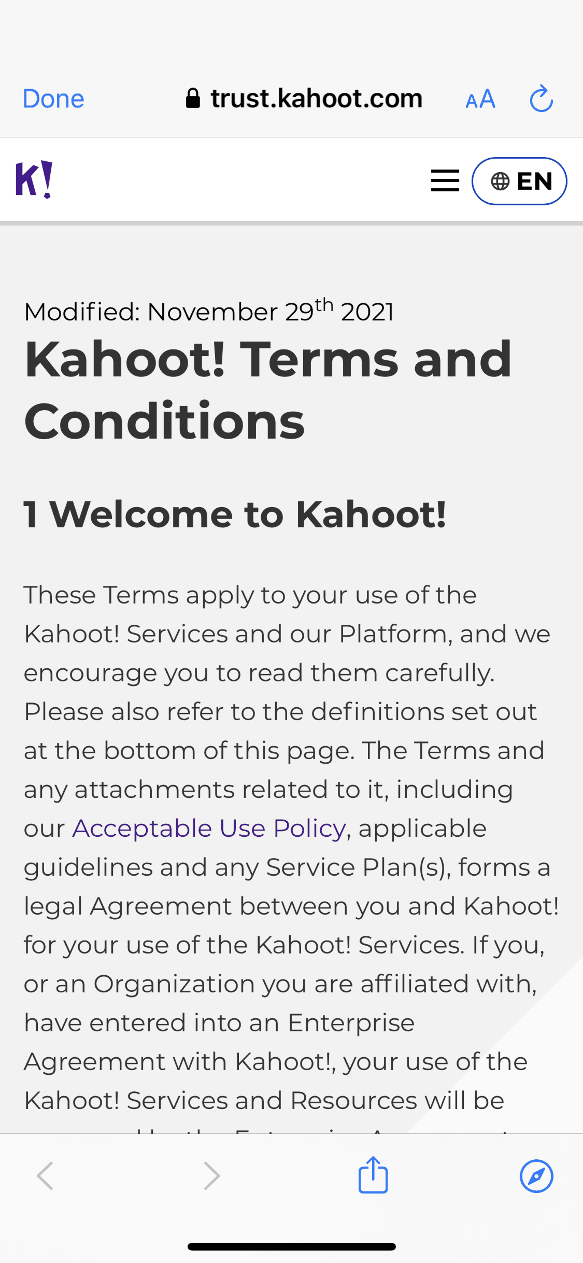 Kahoot! iOS UI screenshot 16