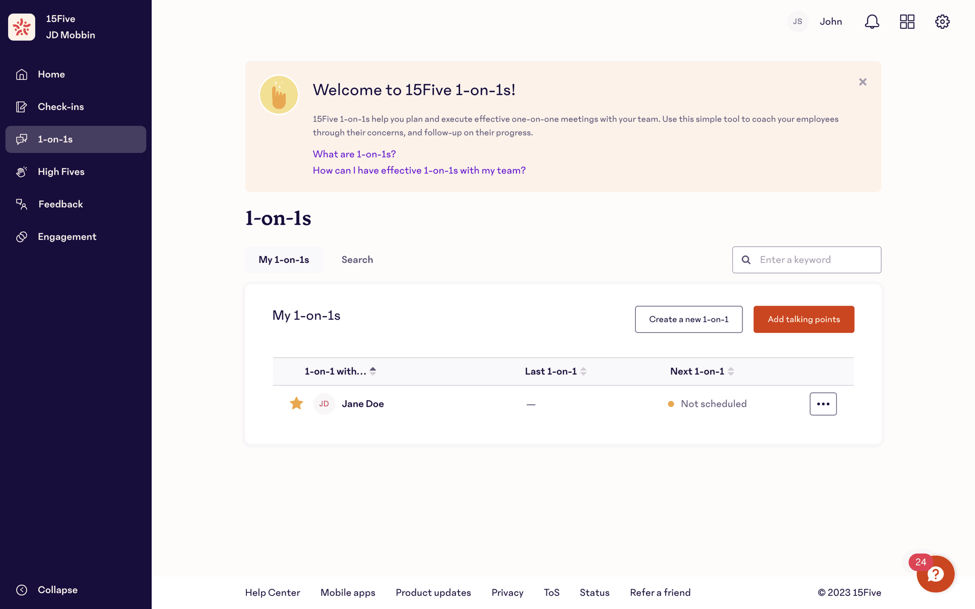 15Five Web UI screenshot 7