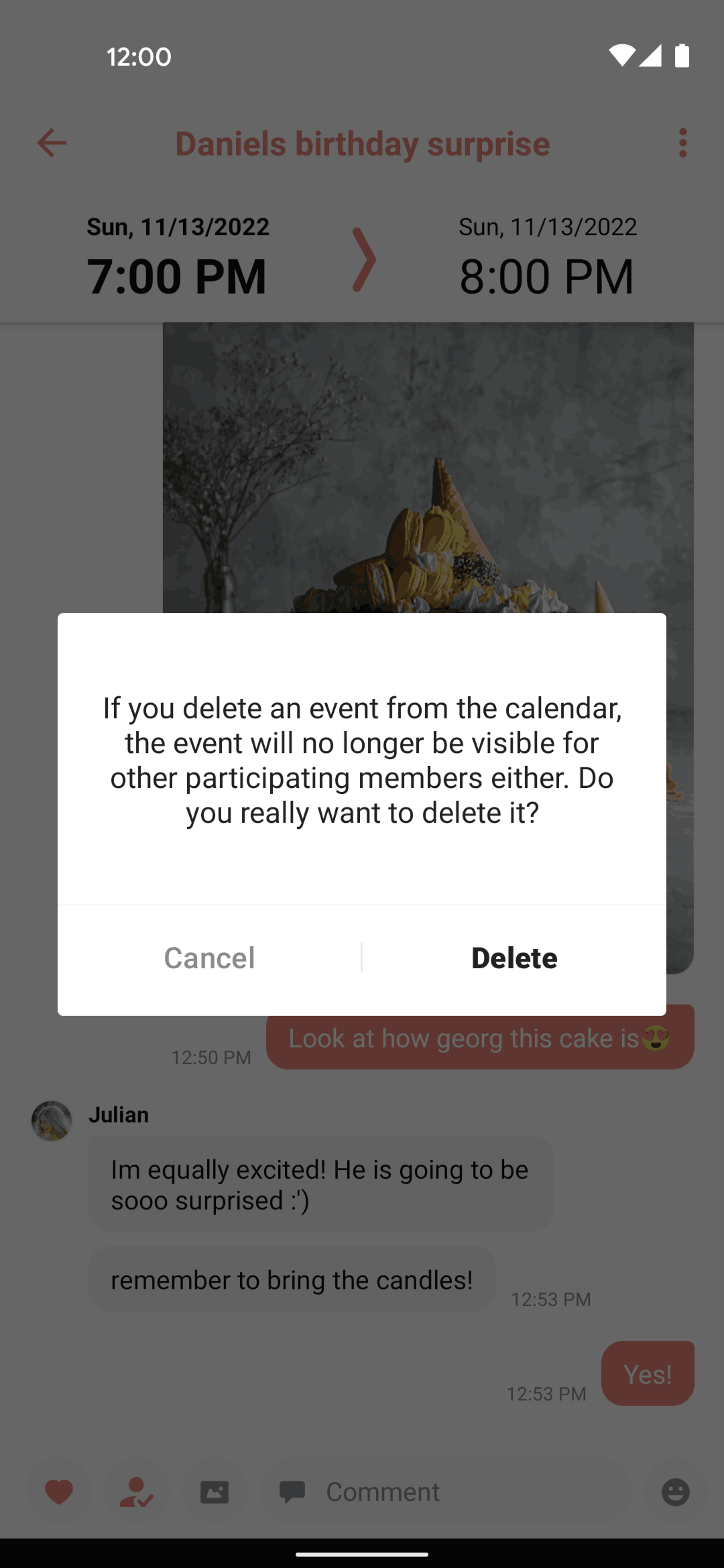 TimeTree Android UI screenshot 2