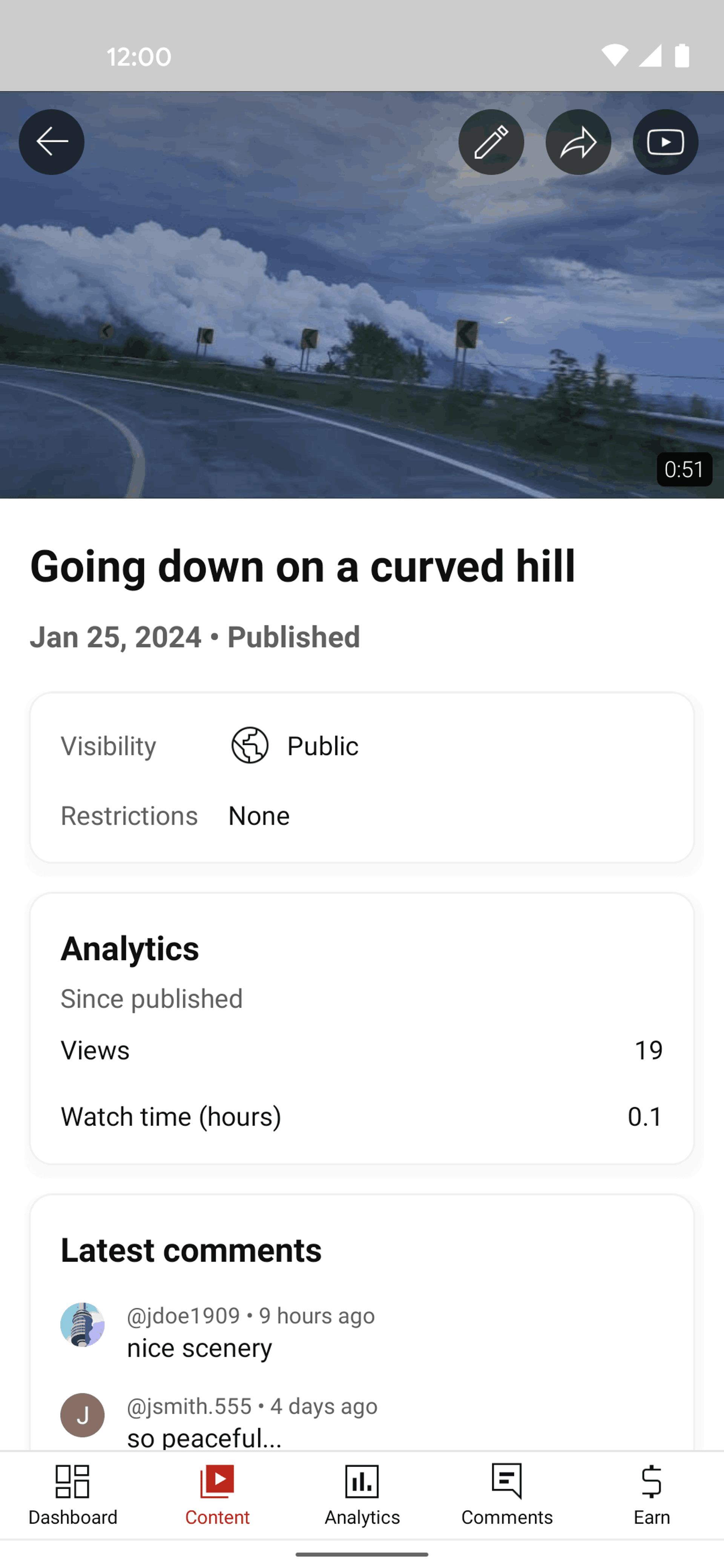 YouTube Studio Android UI screenshot 9