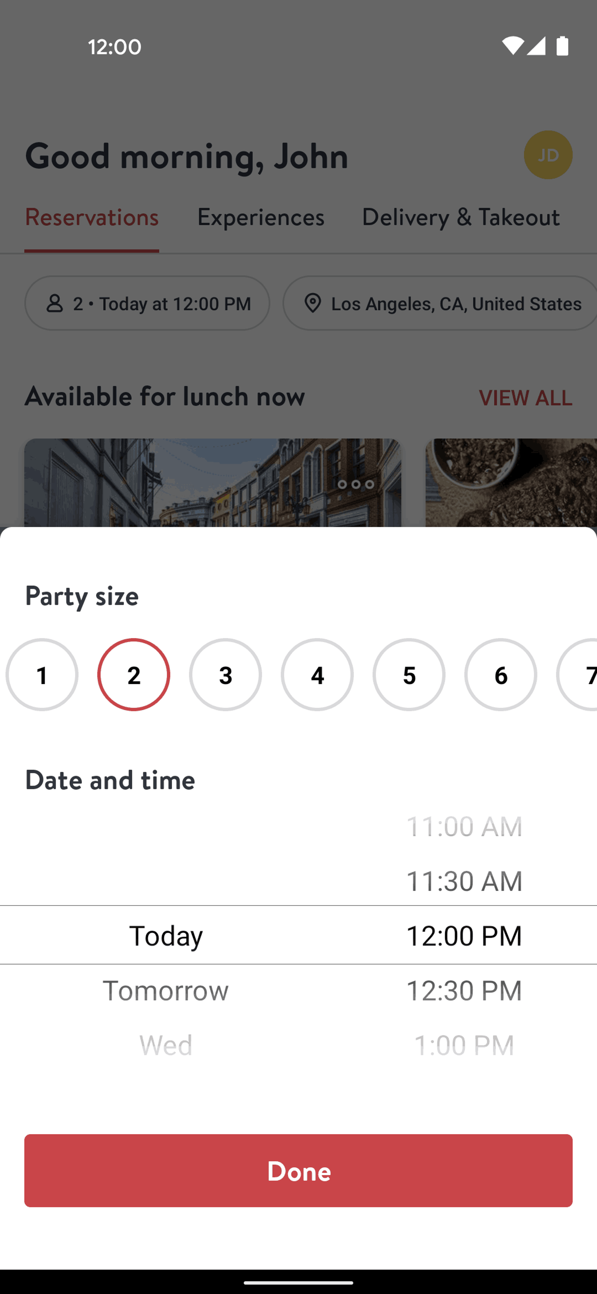 OpenTable Android UI screenshot 14
