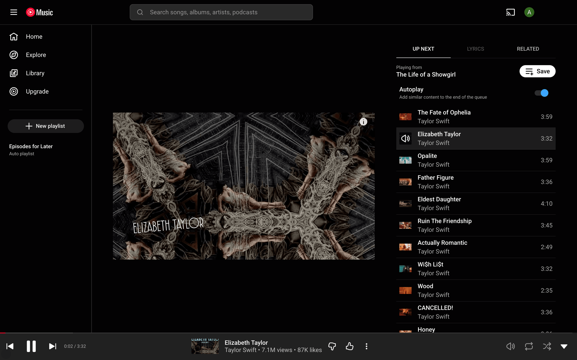 YouTube Music Web UI screenshot 10