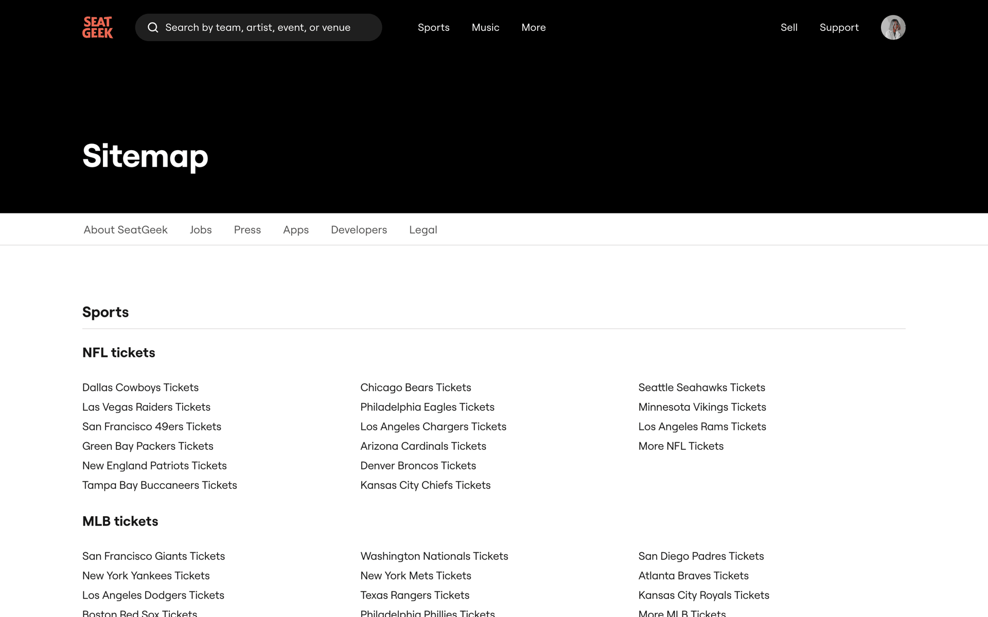 SeatGeek Web UI screenshot 13