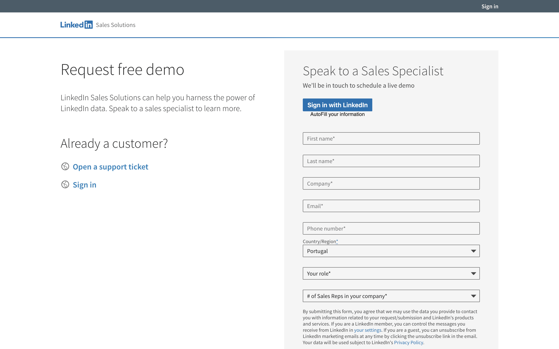 LinkedIn Web UI screenshot 19