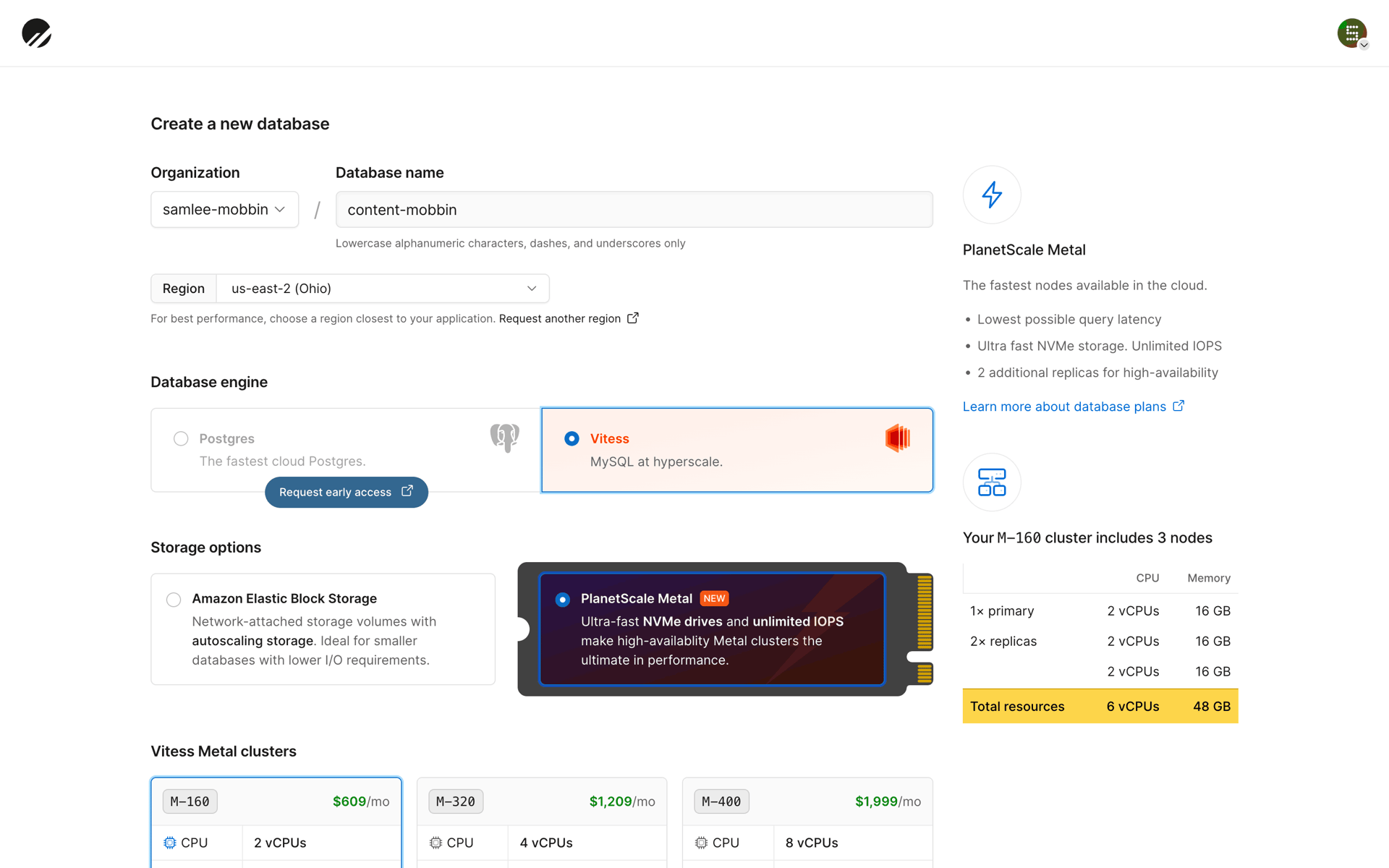 PlanetScale Web UI screenshot 7