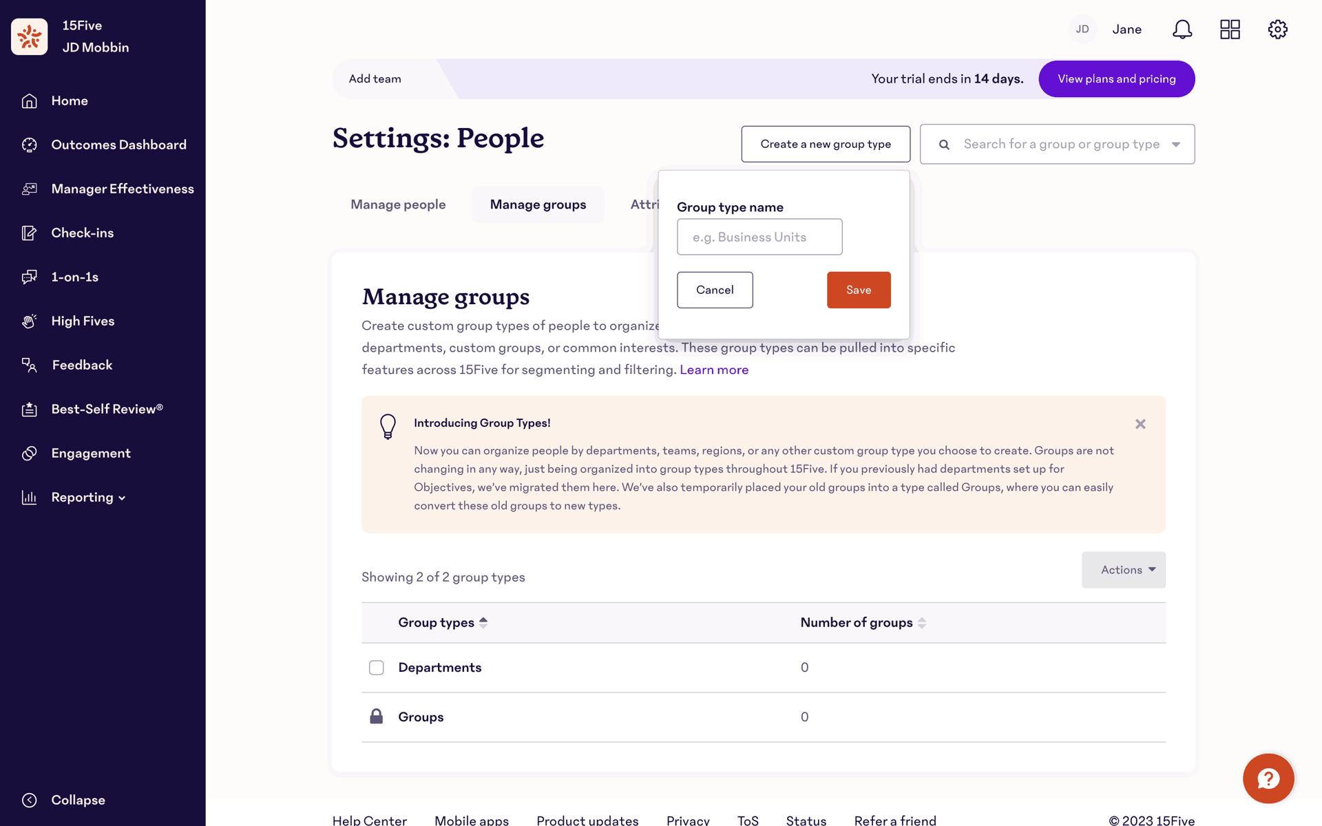 15Five Web UI screenshot 9