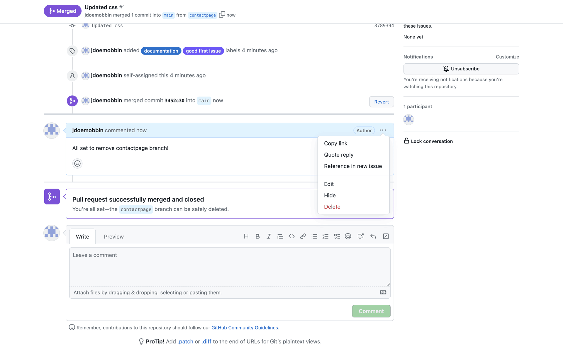 GitHub Web UI screenshot 18
