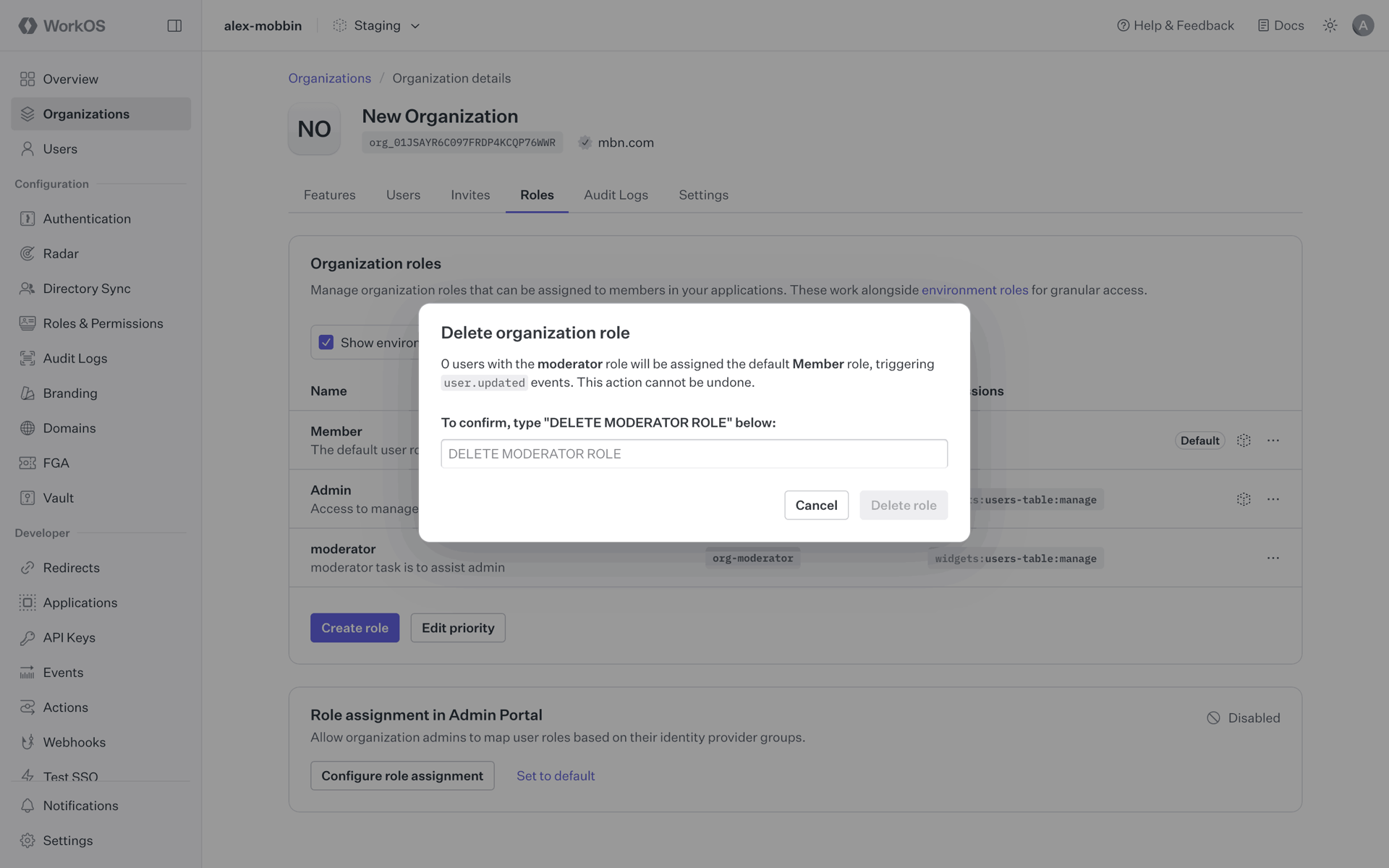 WorkOS Web UI screenshot 9
