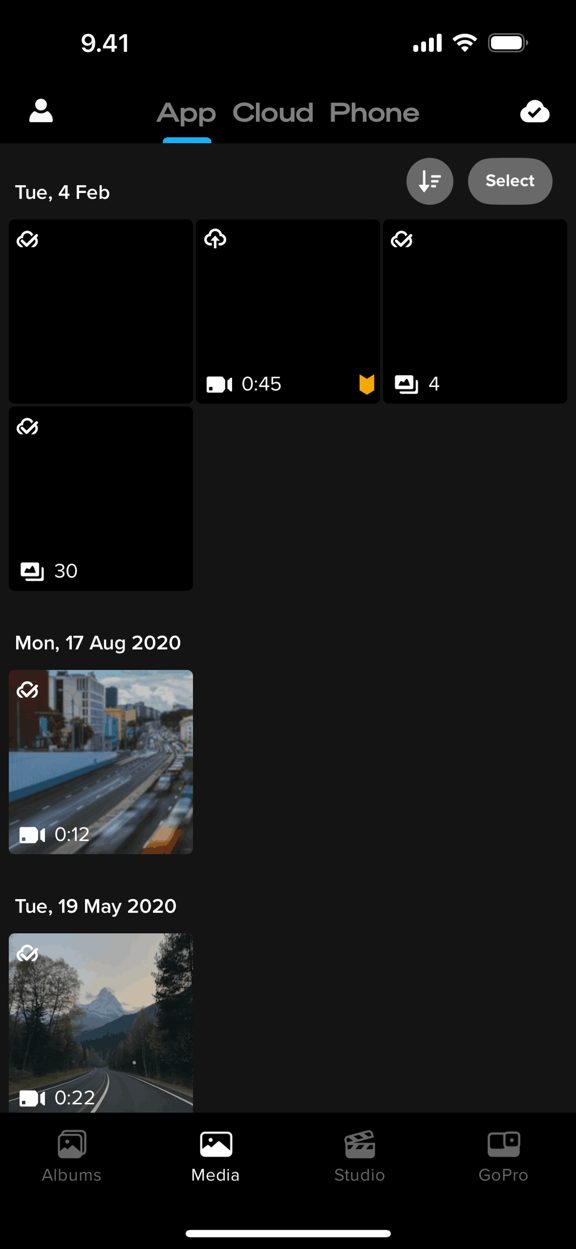 GoPro Quik iOS UI screenshot 15