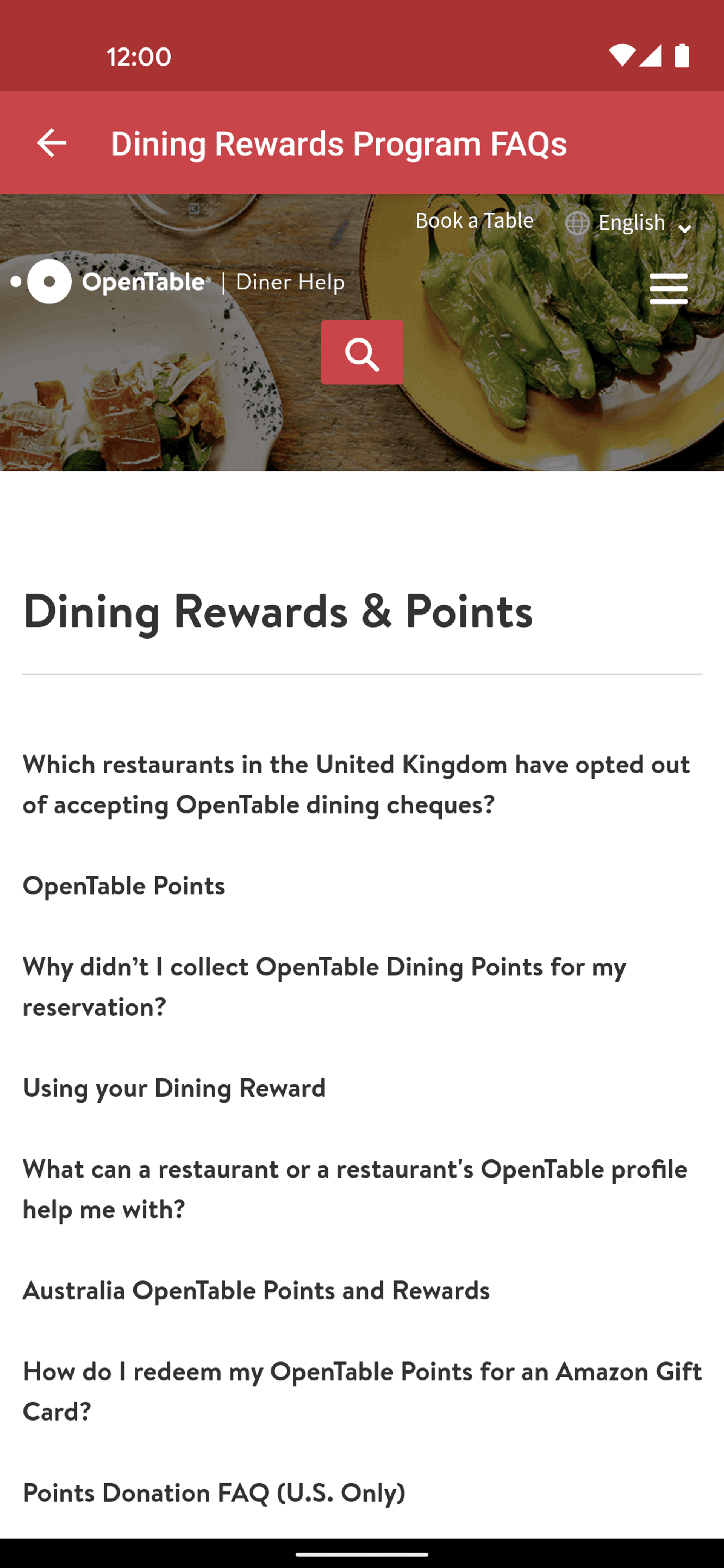 OpenTable Android UI screenshot 18