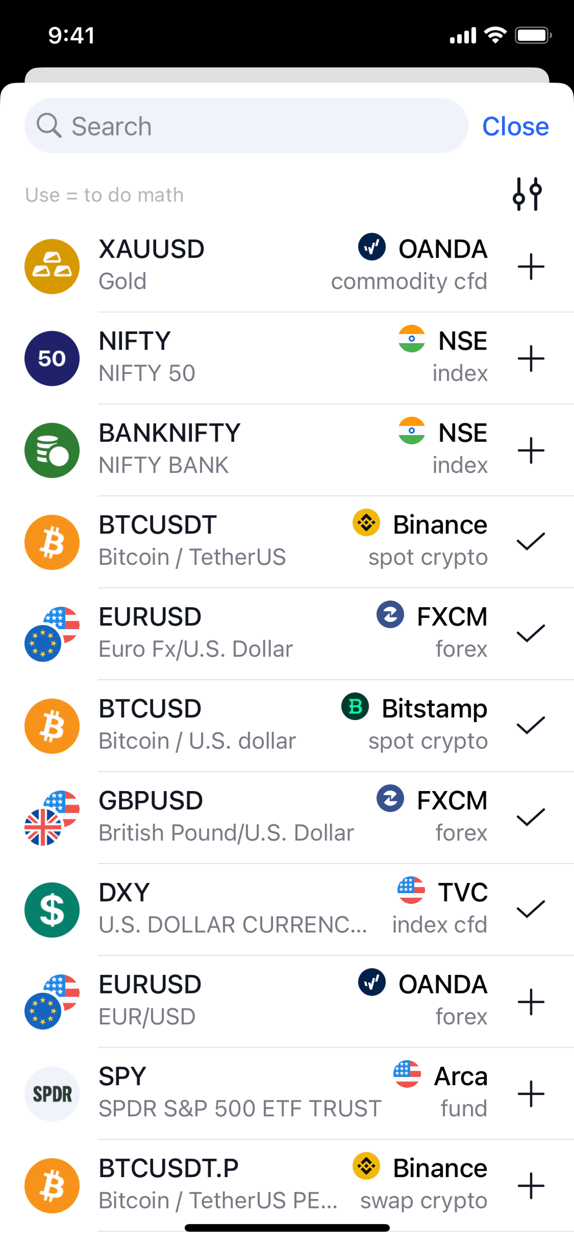 TradingView iOS UI screenshot 12