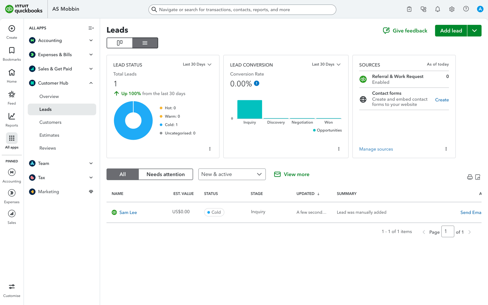 QuickBooks Web UI screenshot 9