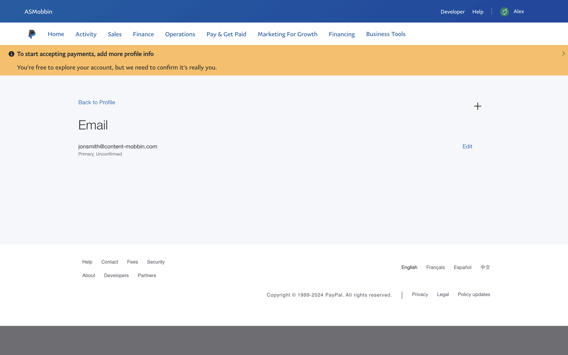 PayPal Web UI screenshot 6