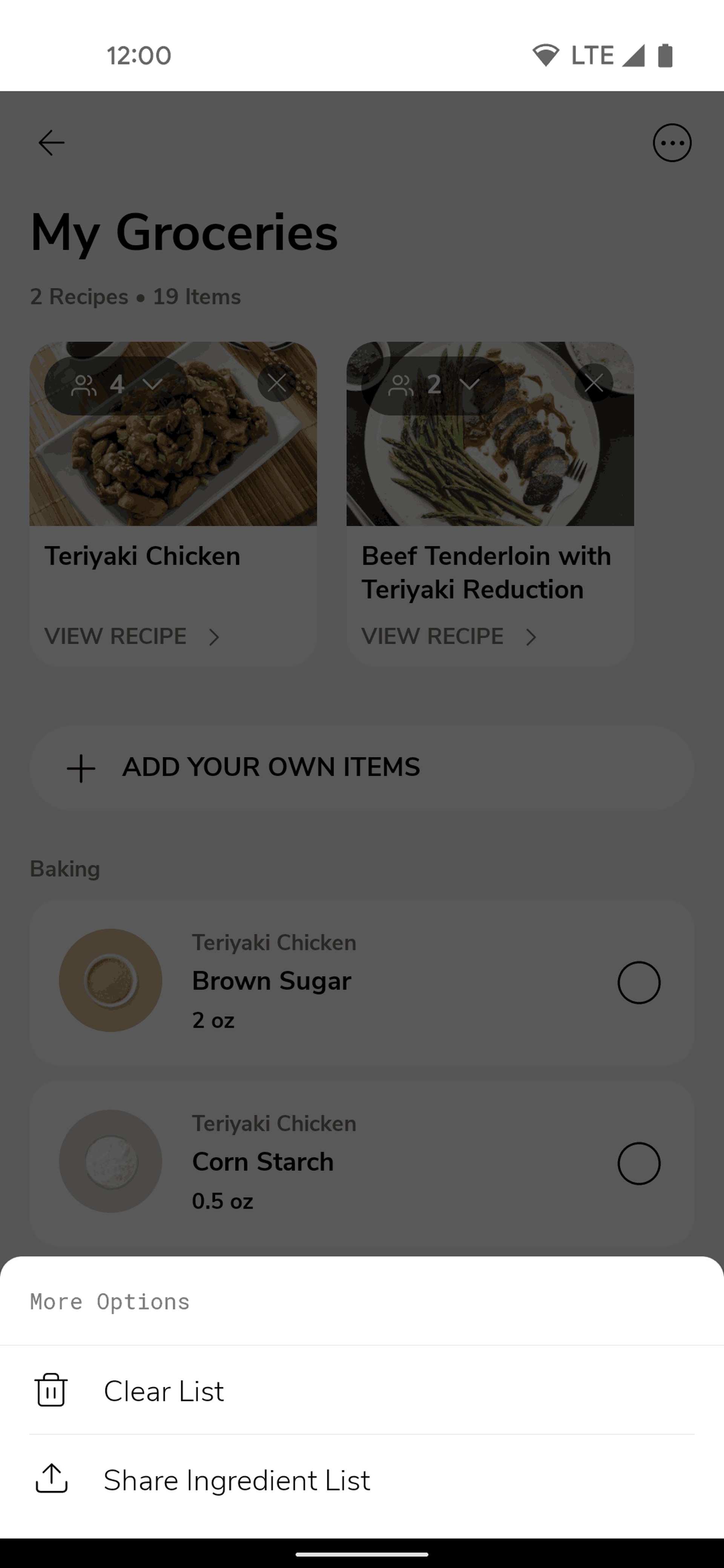 SideChef Android UI screenshot 16