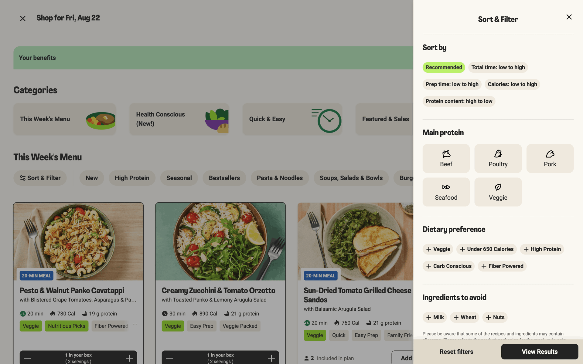 HelloFresh Web UI screenshot 23
