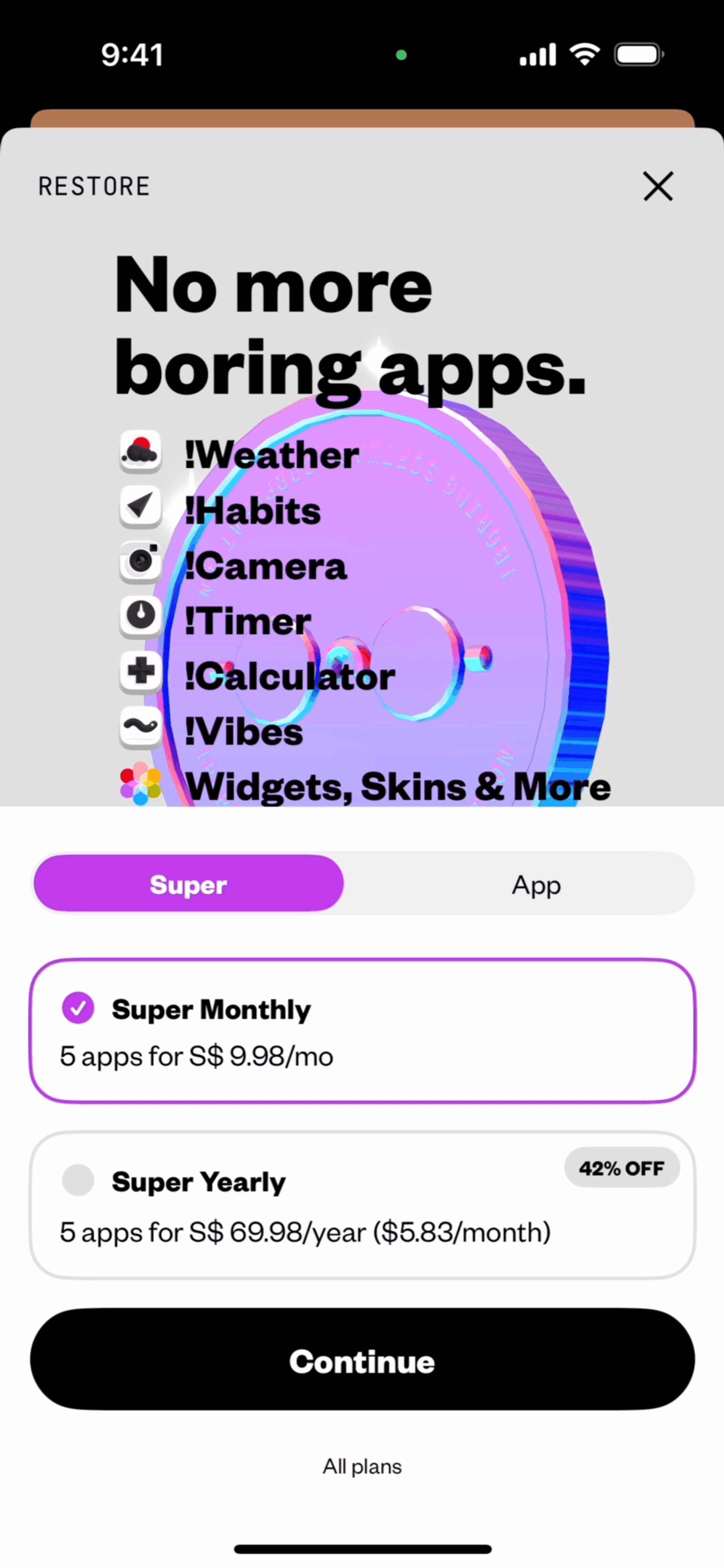 (Not Boring) Camera iOS UI screenshot 18