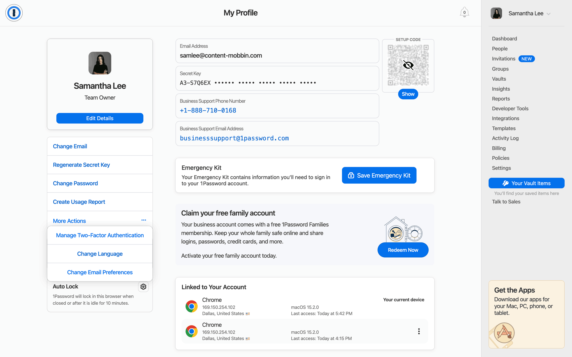 1Password Web UI screenshot 24