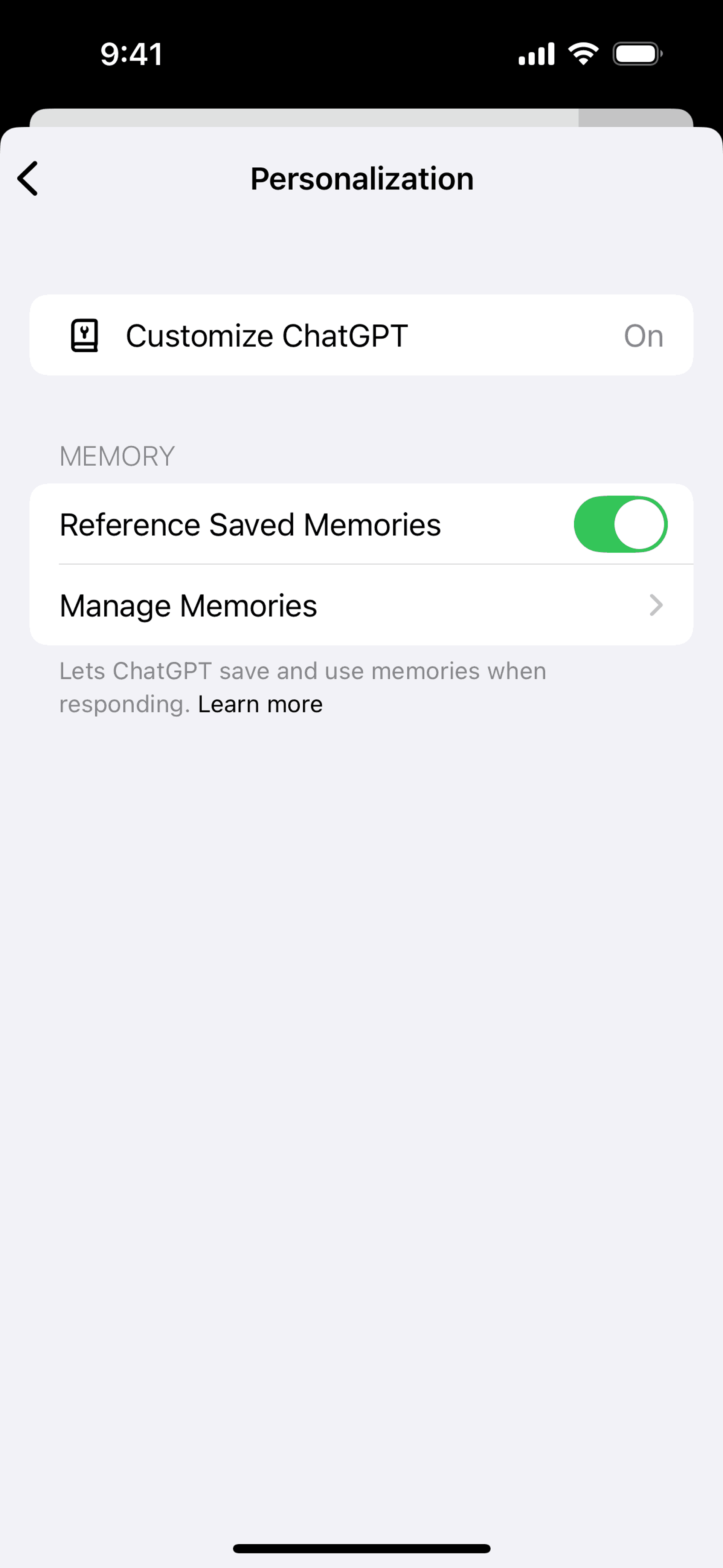ChatGPT iOS UI screenshot 21