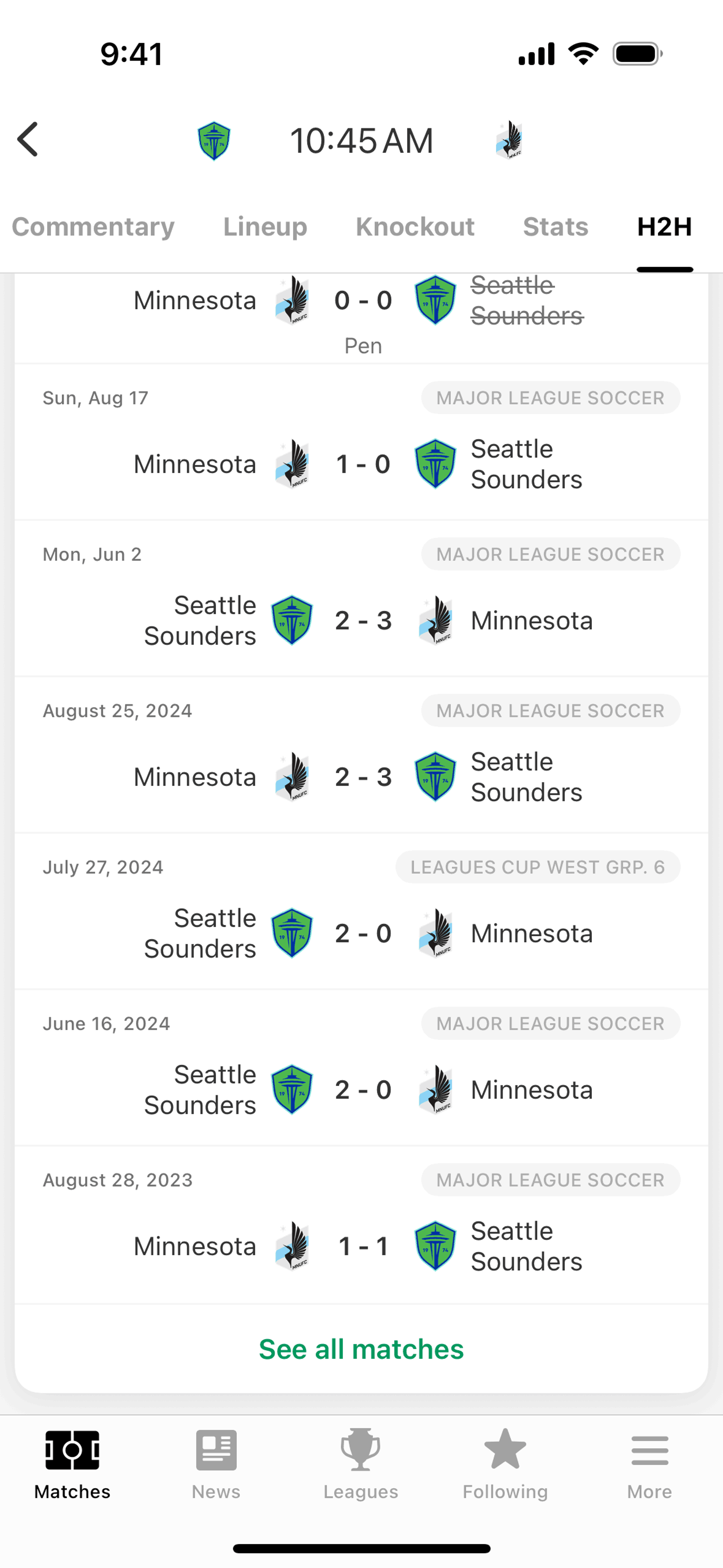 FotMob iOS UI screenshot 21