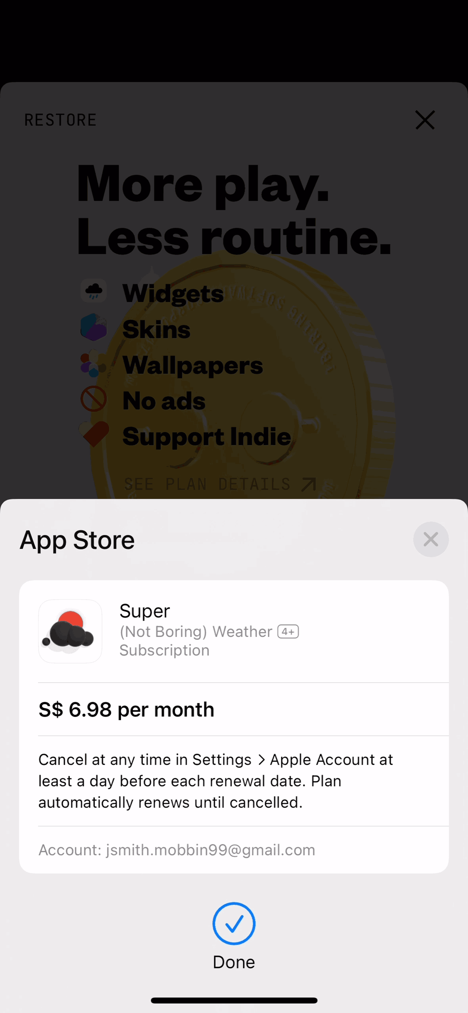 (Not Boring) Weather iOS UI screenshot 13