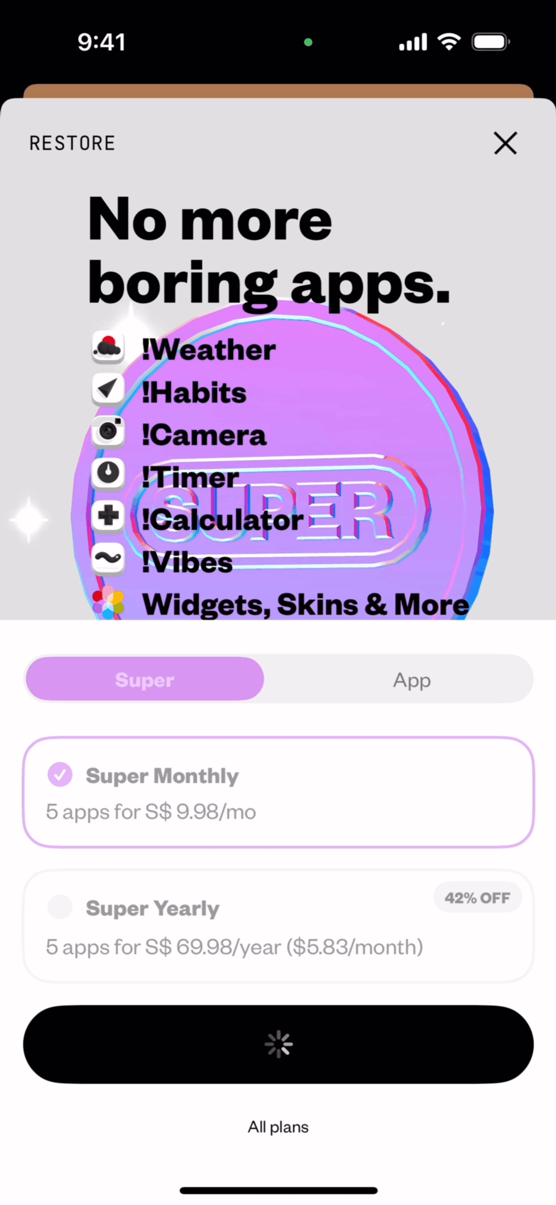 (Not Boring) Camera iOS UI screenshot 19