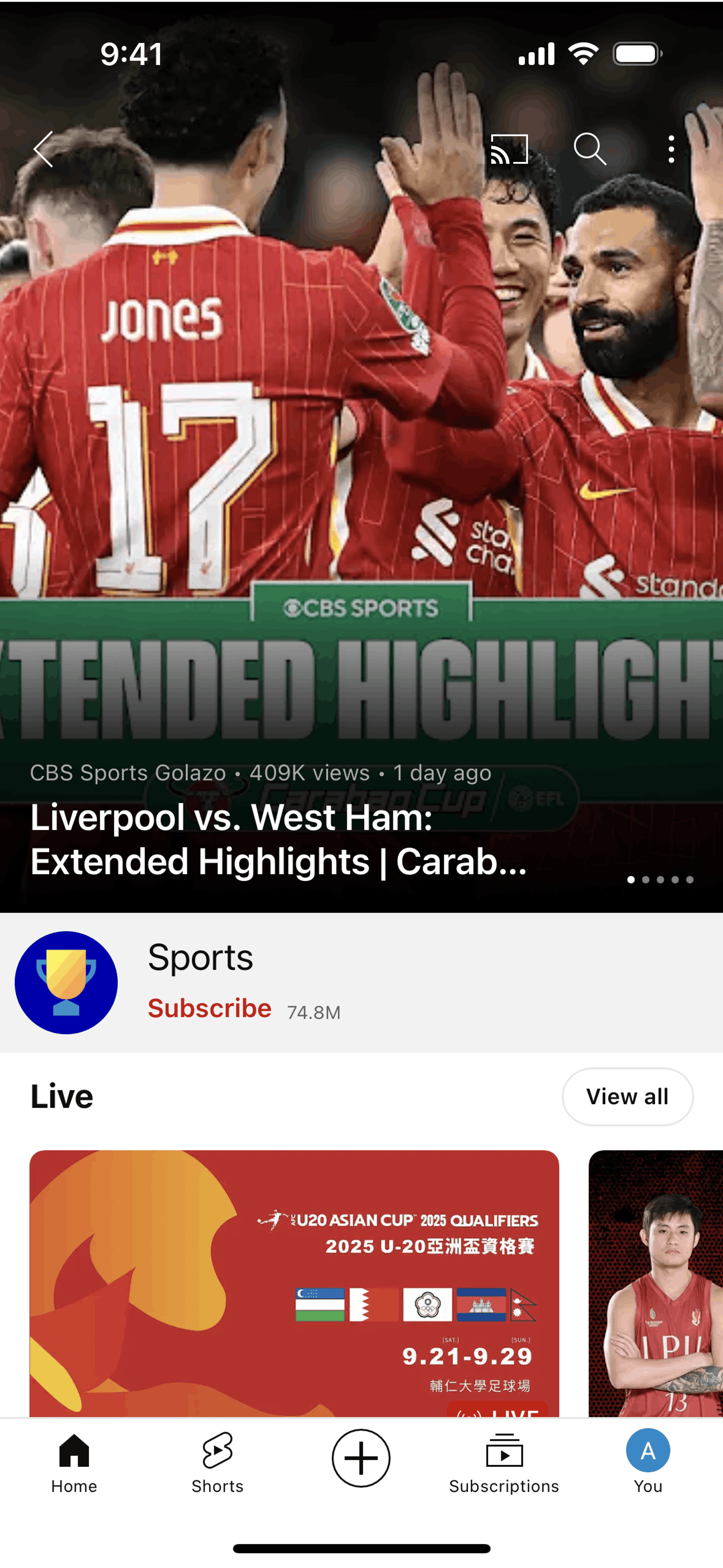 YouTube iOS UI screenshot 23