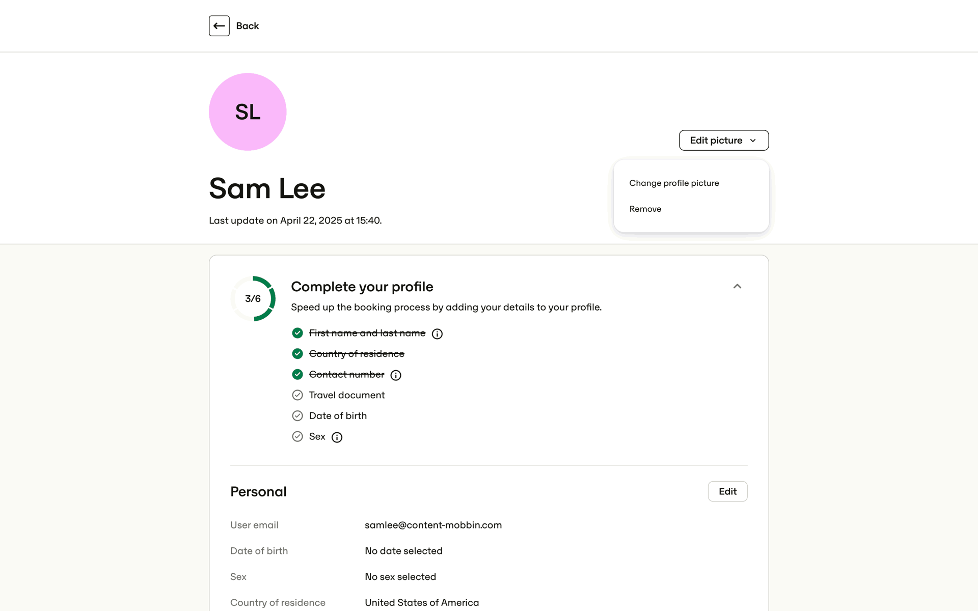 TravelPerk Web UI screenshot 5