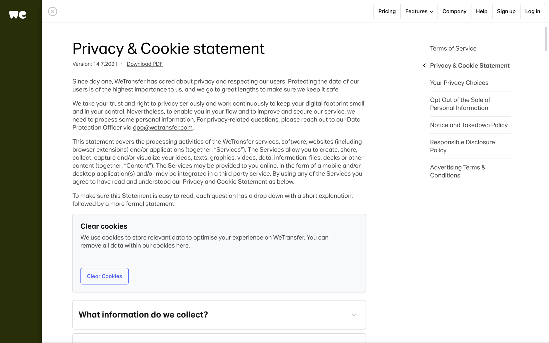 WeTransfer Web UI screenshot 5