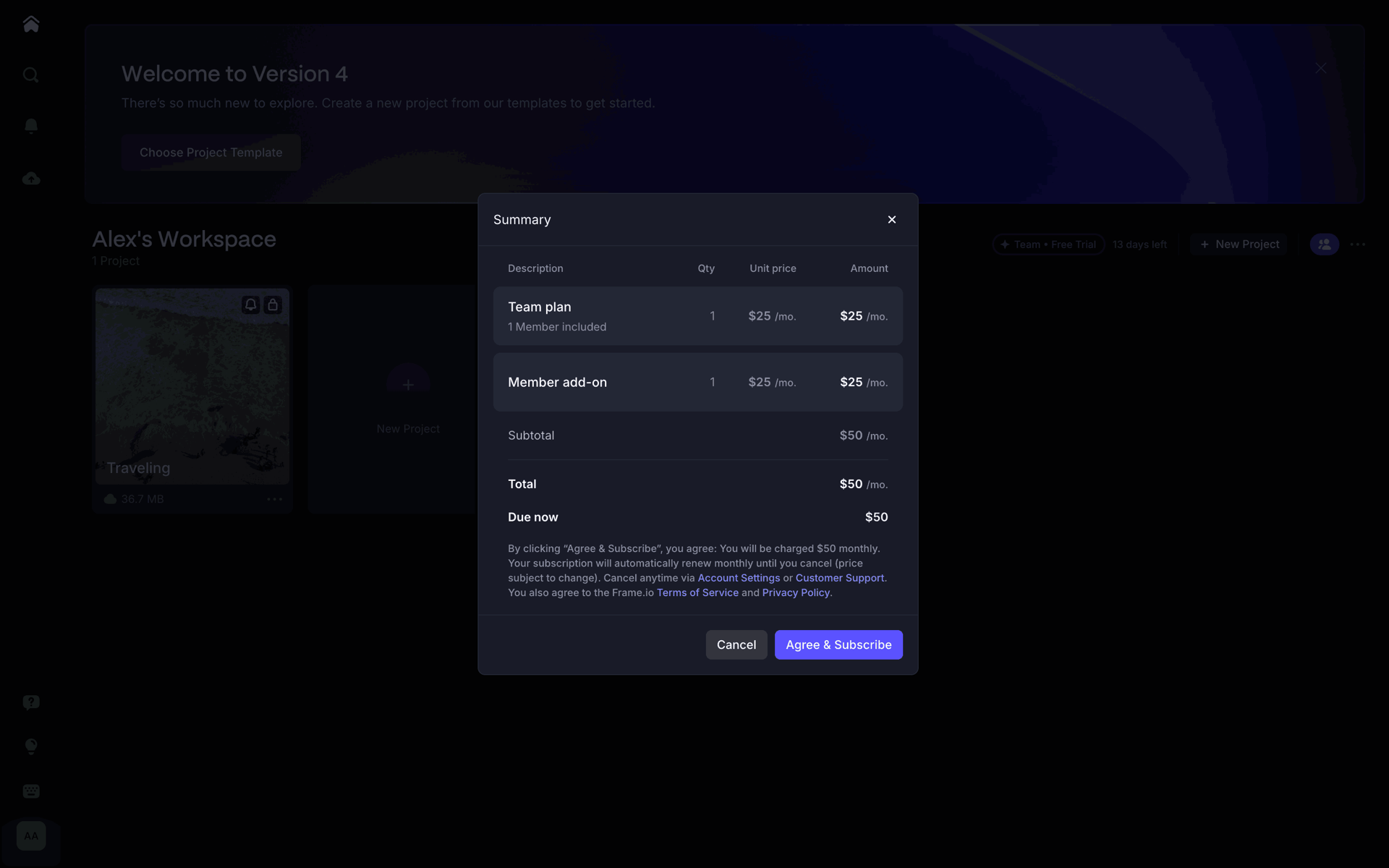 Frame.io Web UI screenshot 14