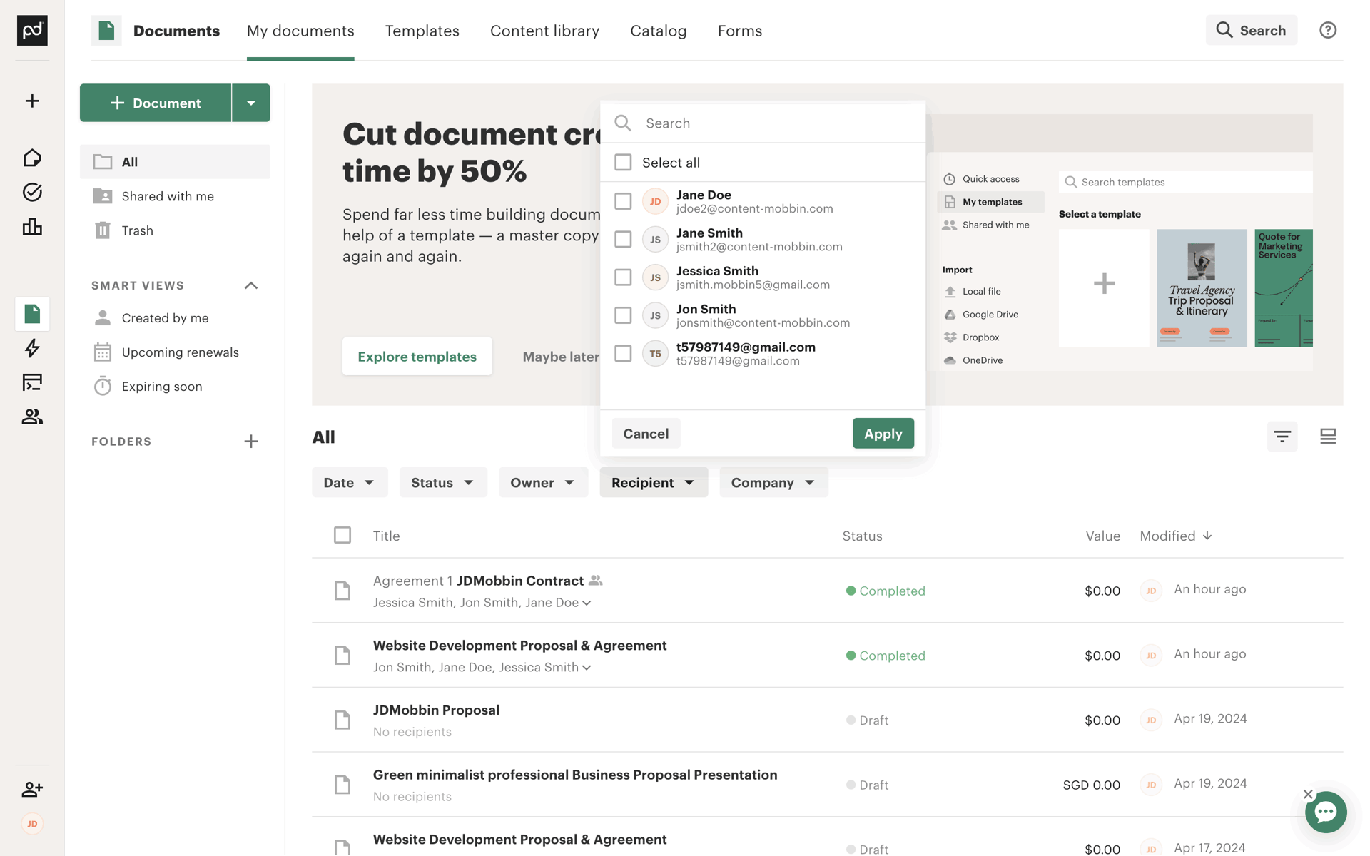 PandaDoc Web UI screenshot 22