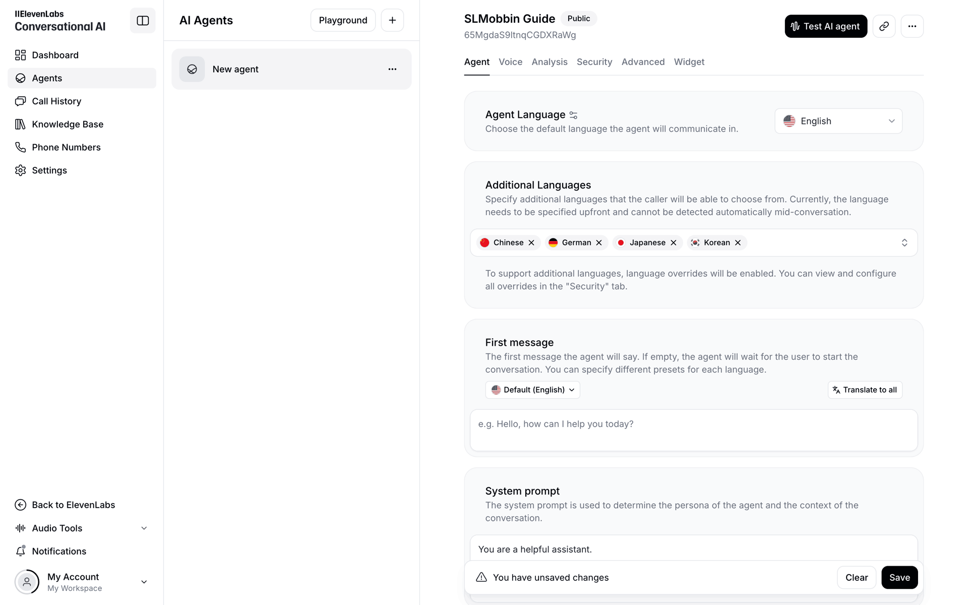 ElevenLabs Web UI screenshot 3