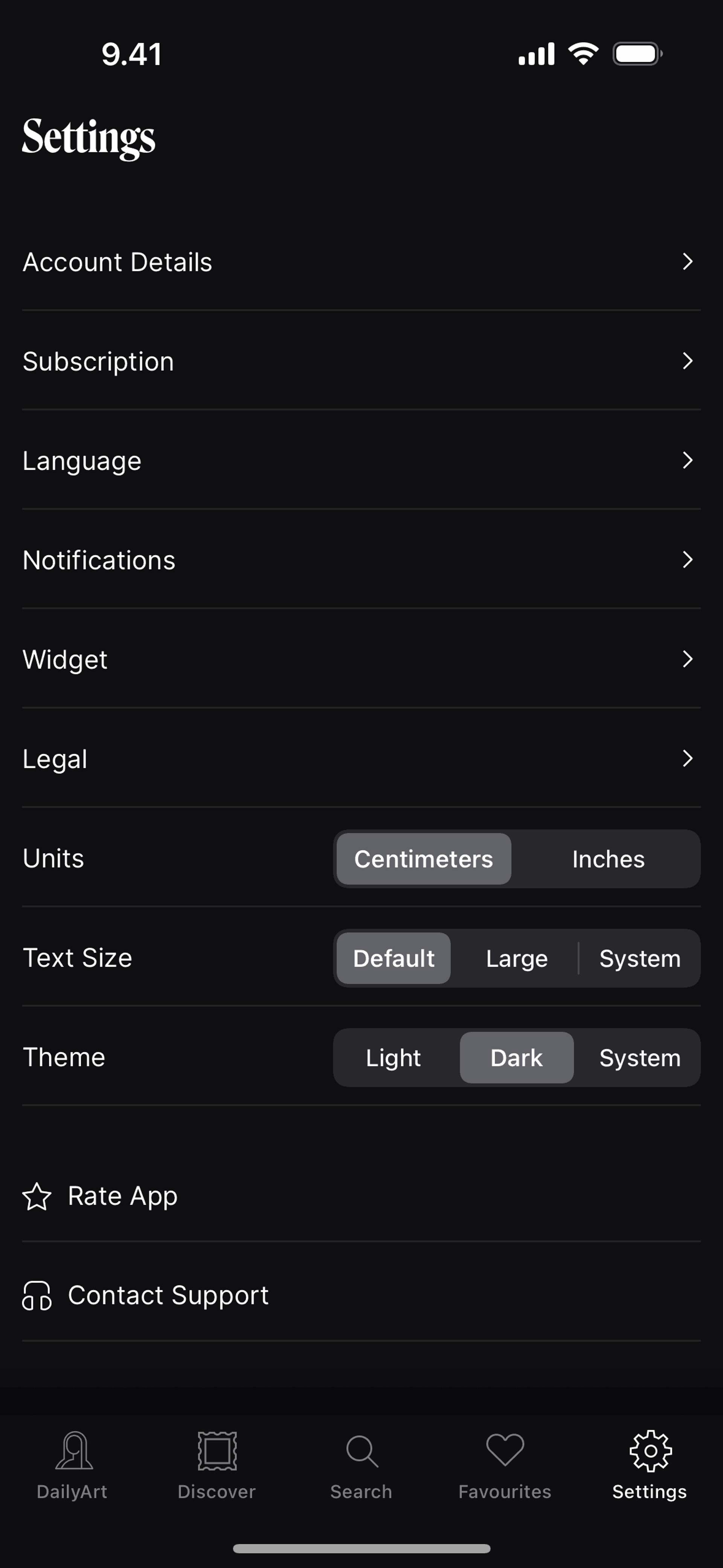 DailyArt iOS UI screenshot 21