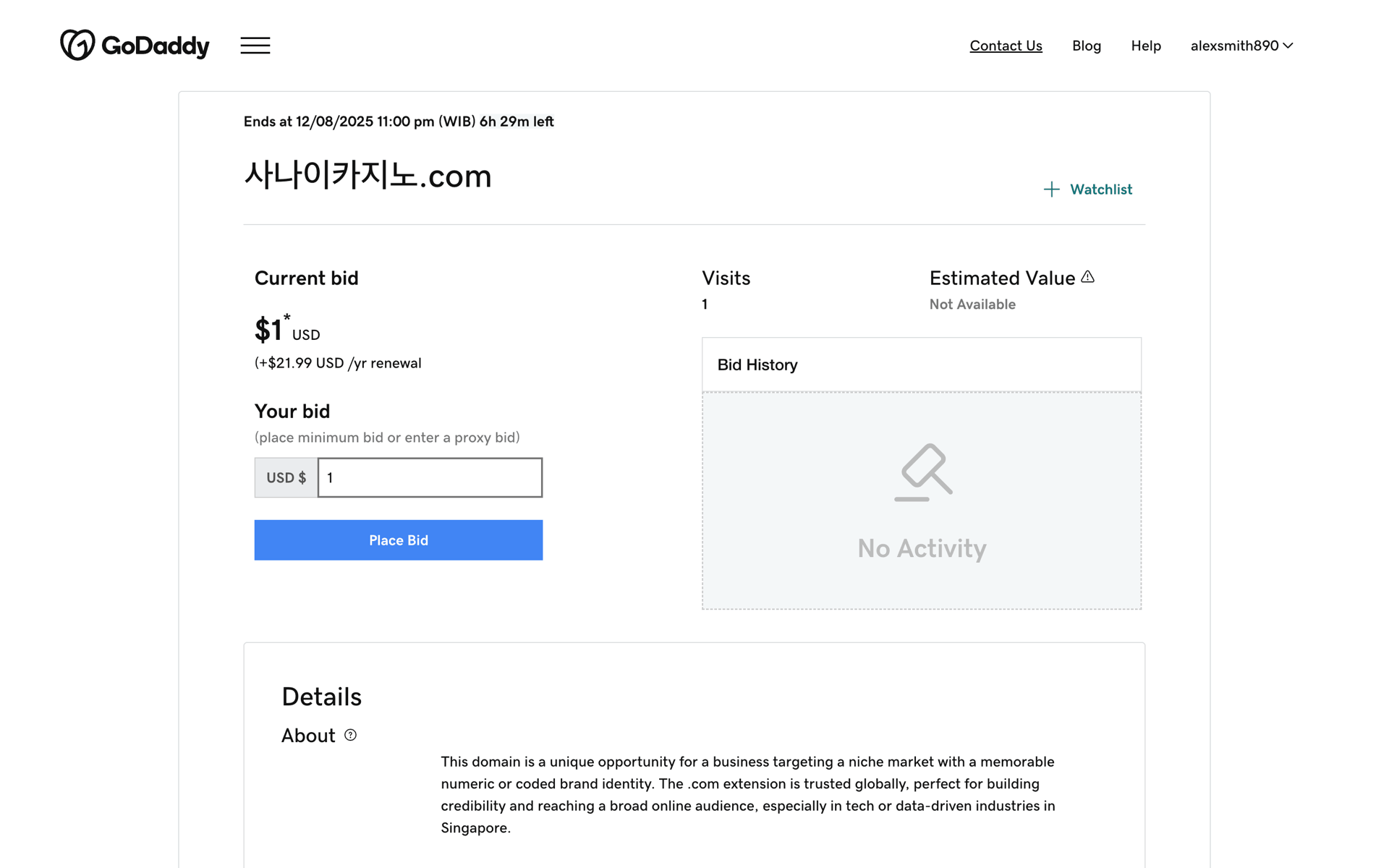 GoDaddy Web UI screenshot 11