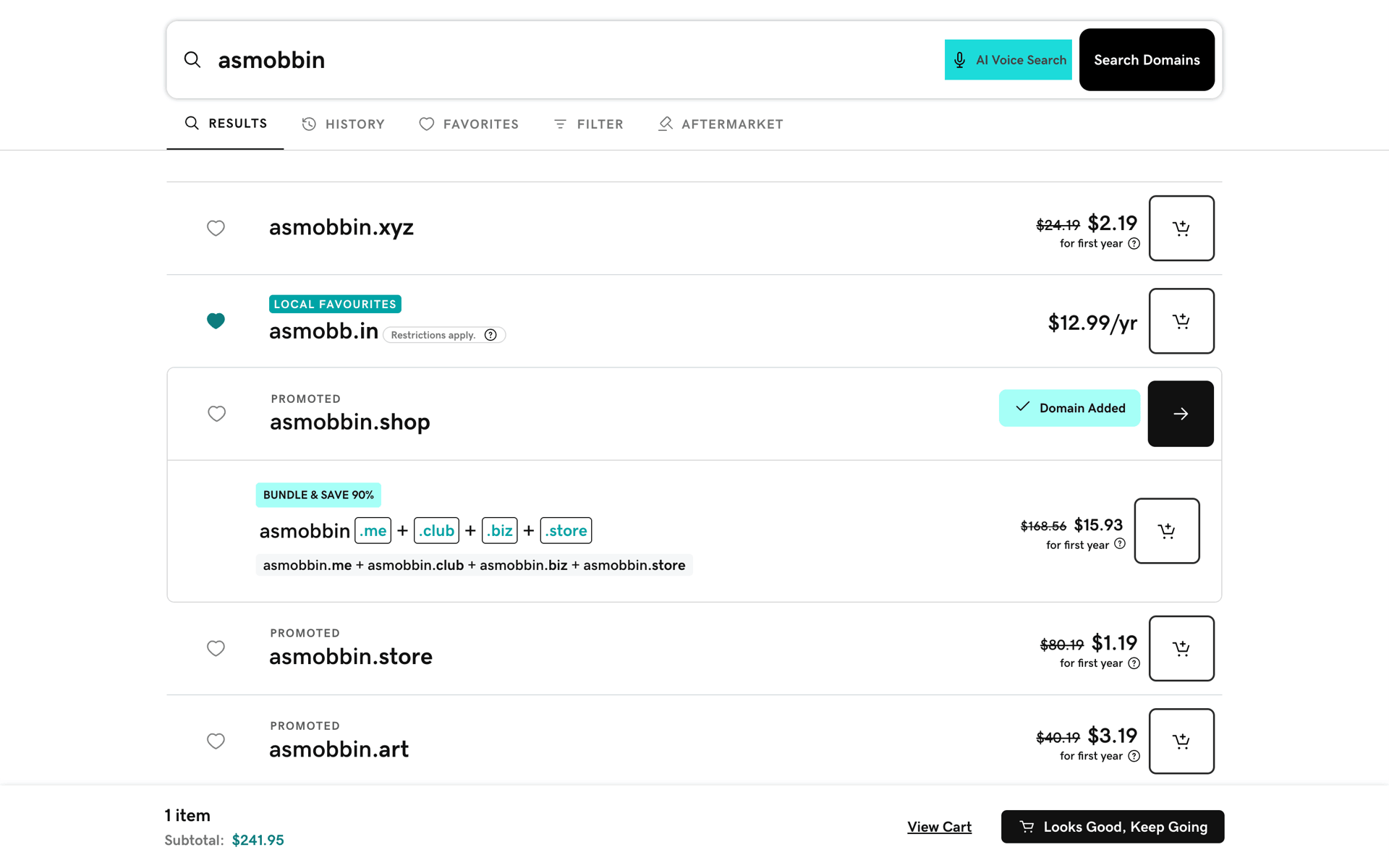 GoDaddy Web UI screenshot 7