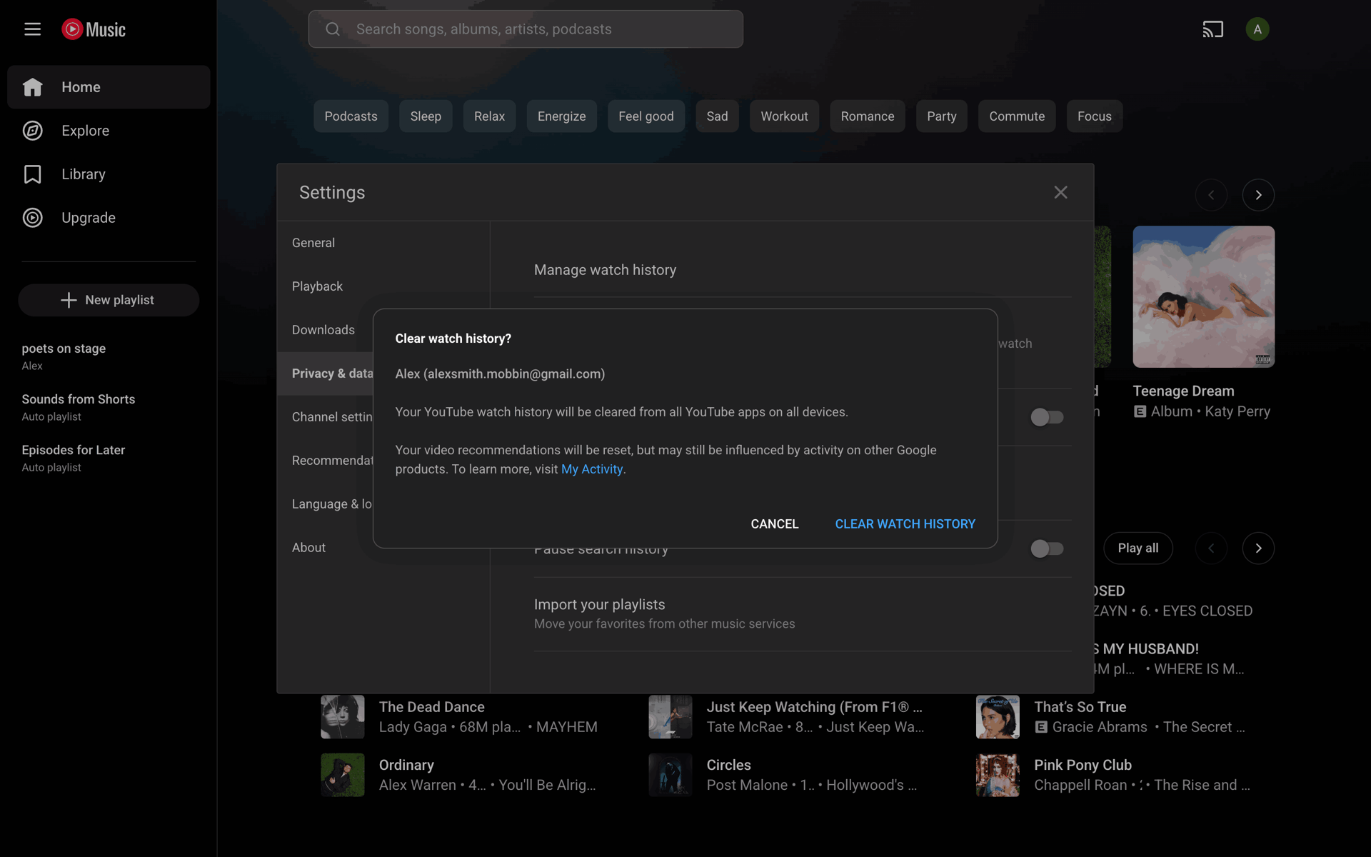 YouTube Music Web UI screenshot 8